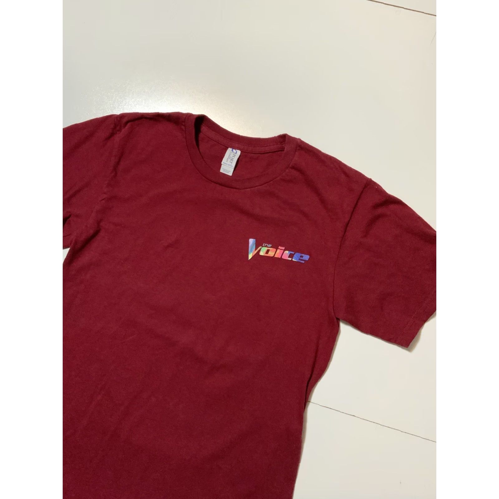 Port & Company NBC The Voice T-Shirt Port & Company Men S Maroon TV Show Graphic S/S Pharrell Williams Adam Levine Christina Aguilera Blake Shelton 2010s Mens Shirt Size US S / EU 44-46 / 1 - 4 Thumbnail