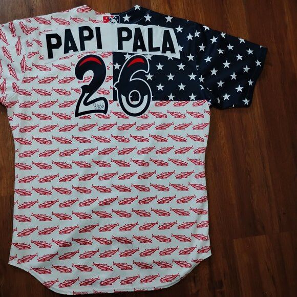 Wilson Wilson Pensacola Blue Wahoos Papi Pala Jersey Autographed Size US XL / EU 56 / 4 - 5 Thumbnail