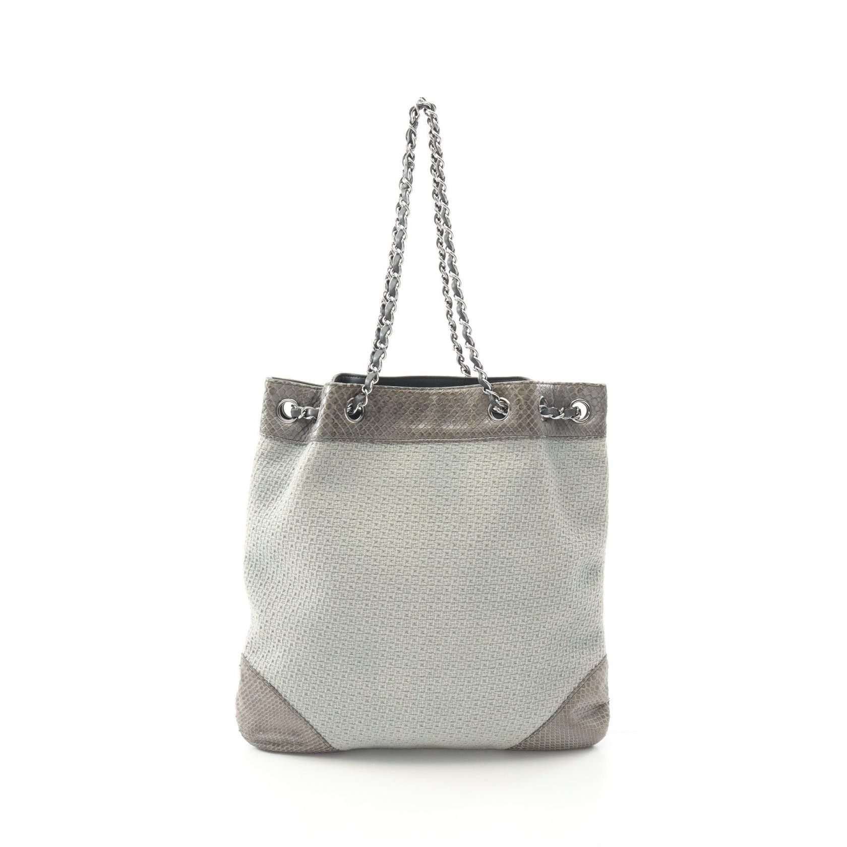 Chanel Chanel Shoulder Bag Canvas Exotic Leather Shoulder Bag