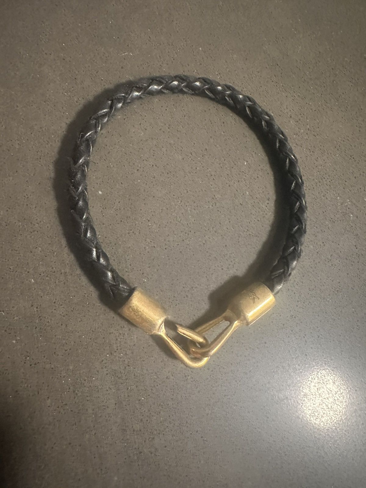 Yves Saint Laurent YSL Black leather braided bracelet w/ gold hardware Size ONE SIZE - 1 Thumbnail
