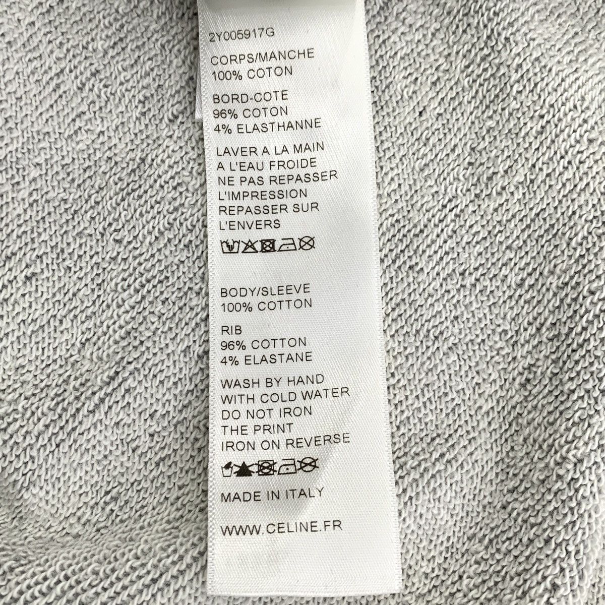 Celine Celine Grey Logo Printed Cotton Hooded Sweatshirt K26WX Size XS / US 0-2 / IT 36-38 - 8 Thumbnail
