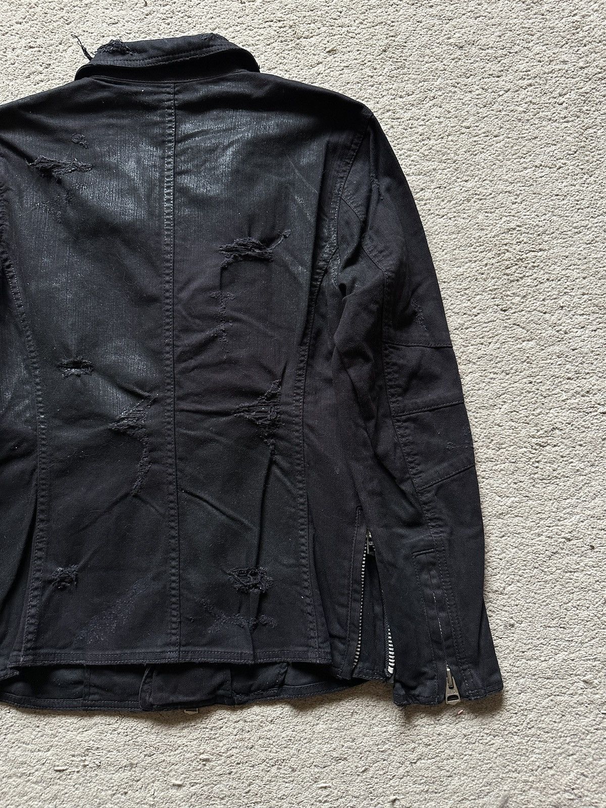 GOSTAR DE FUGA 2000s FUGA Black Distressed Waxed Jacket Size US S / EU 44-46 / 1 - 15 Thumbnail
