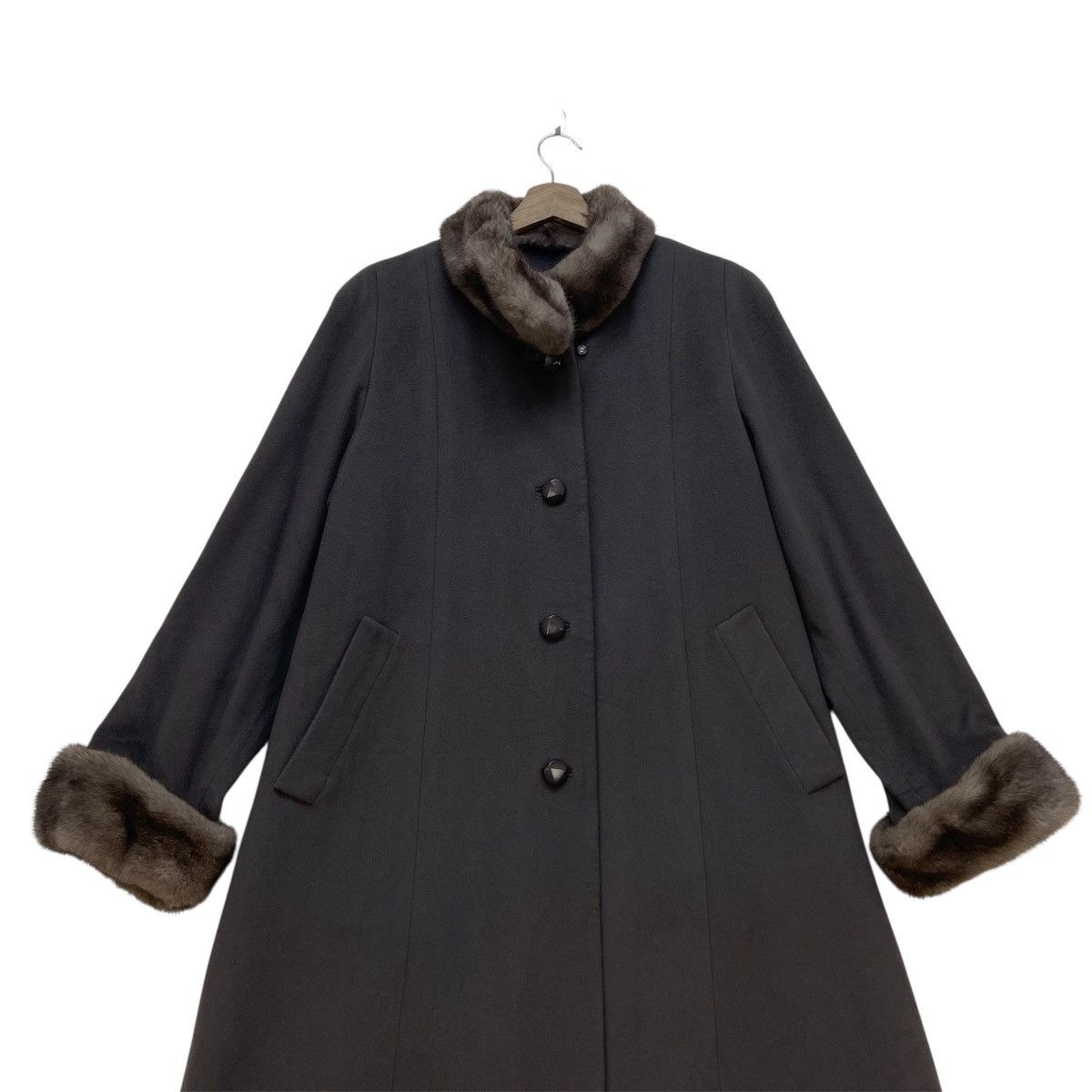 Other Altima Loro Piana Wool Cashmere + Mink Fur Long Coat Size M / US 6-8 / IT 42-44 - 2 Thumbnail
