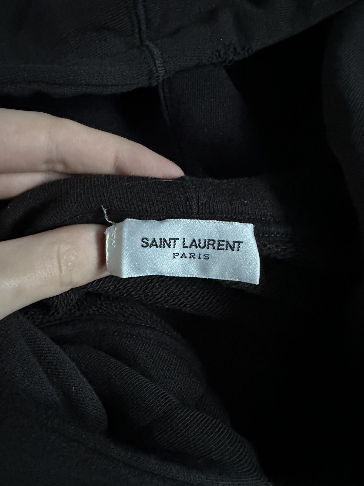 Saint Laurent Paris saint laurent paris script logo distressed hoodie Size US S / EU 44-46 / 1 - 3 Thumbnail