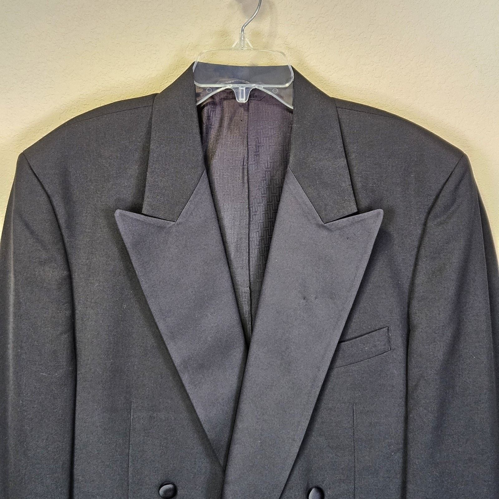 Halston Halston Tuxedo Jacket Wedding Peak Lapel Double Breasted Size 40R - 4 Thumbnail