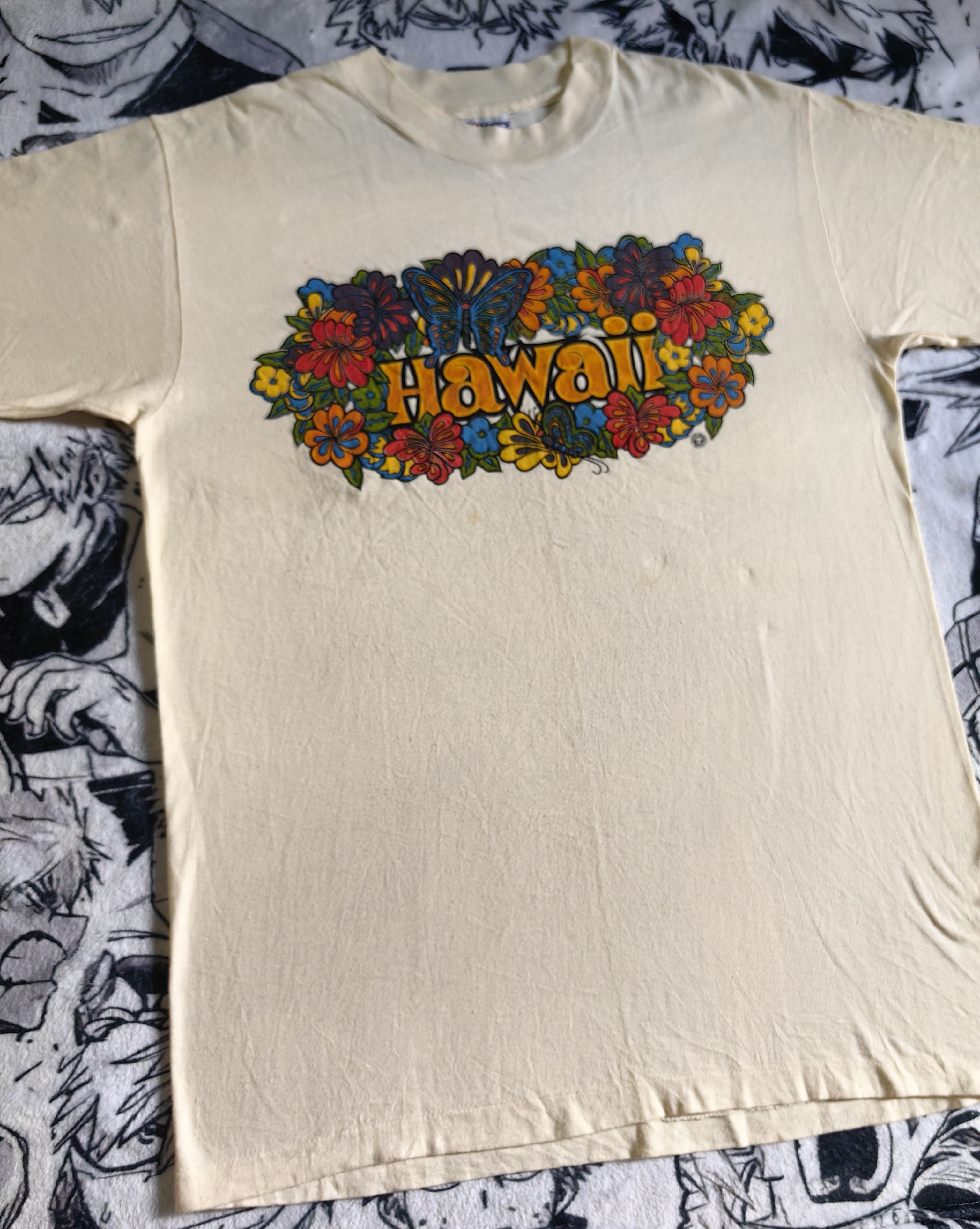 Hanes Vintage early 80's Hanes Beefies Hawaii Flower Power (Rare) Size US L / EU 52-54 / 3 - 3 Thumbnail