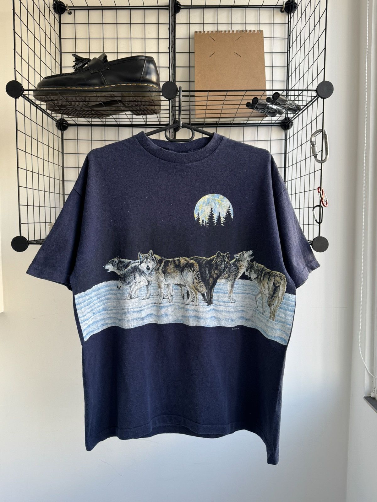 Habitat × Vintage Vintage 1991 Habitat Big Print Wolf T-shirt Size US XL / EU 56 / 4 - 1 Thumbnail