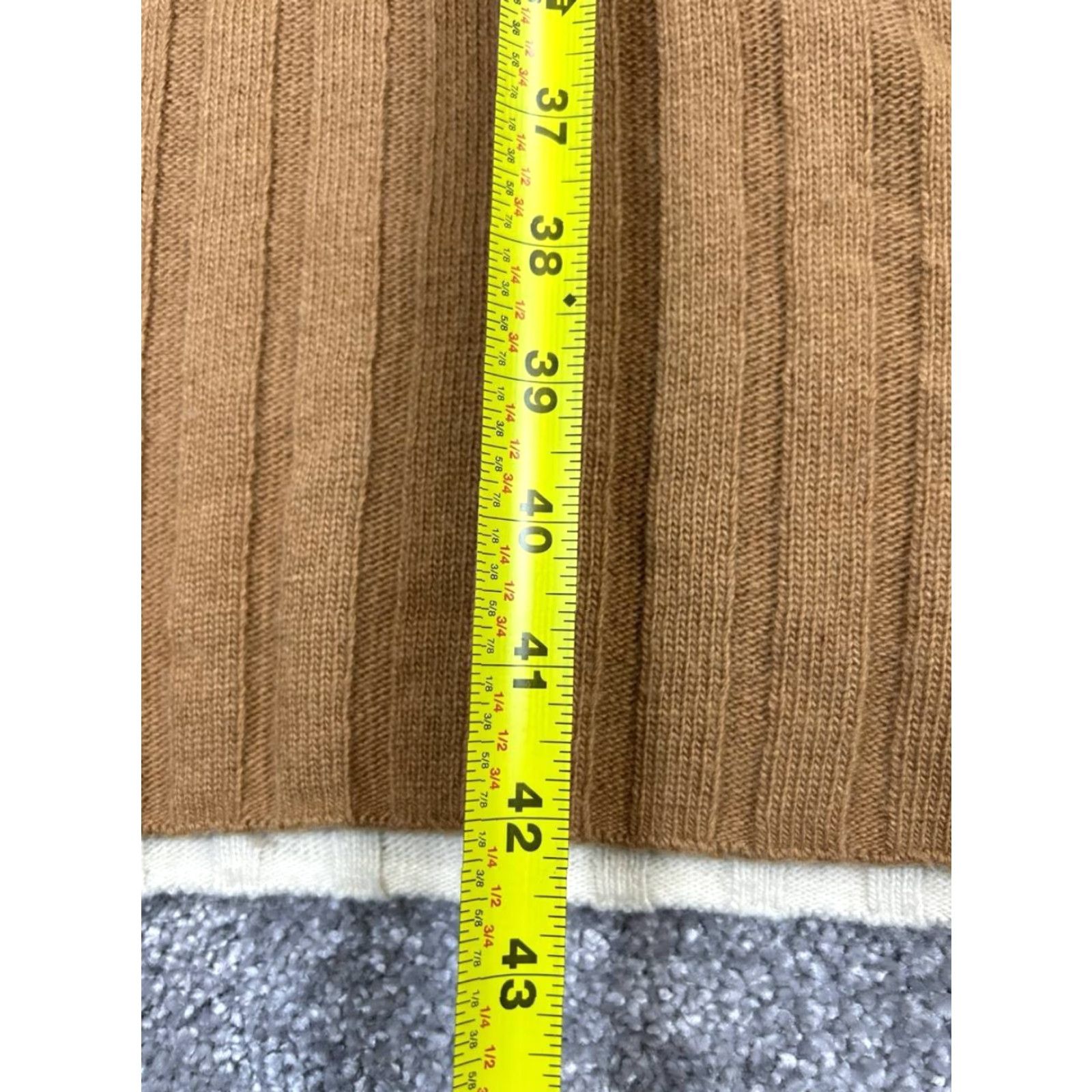 Madewell Madewell Sweater Dress Womens XS Beige Brown Knit Bodycon Crew Neck Long Sleeve Pullover Wool Solid Casual Knee Length Size XS / US 0-2 / IT 36-38 - 8 Thumbnail
