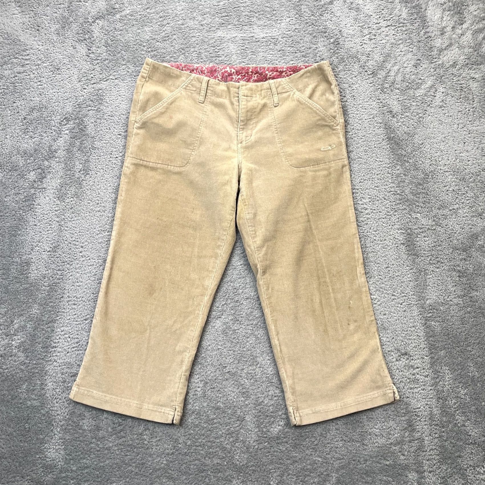 Ocean Pacific VTG OP Ocean Pacific Pants Womens Capri Corduroy Beige 13 Cotton Spandex Stretch Straight Inseam 21in Casual Travel Workwear Mens Womens Girls Boys Size 34" / US 12 / IT 48 - 2 Thumbnail