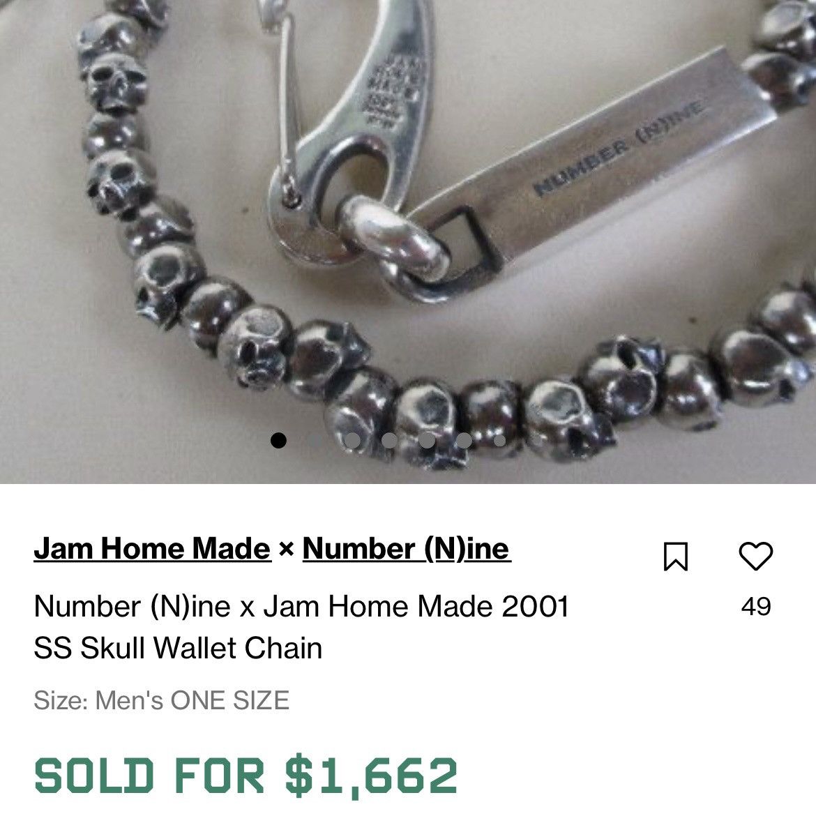 Number (N)ine SS01 Time Migration Skull Chain Size ONE SIZE - 5 Thumbnail