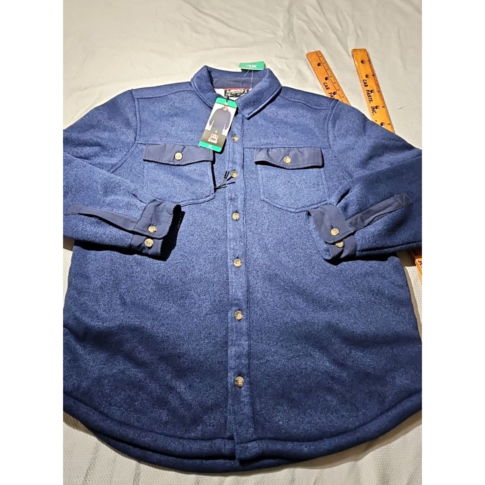 Avalanche VNT Avalanche Shirt Mens XL Blue Fleece Sherpa Lined Button Flap Pocket Shacket Size US XL / EU 56 / 4 - 3 Thumbnail