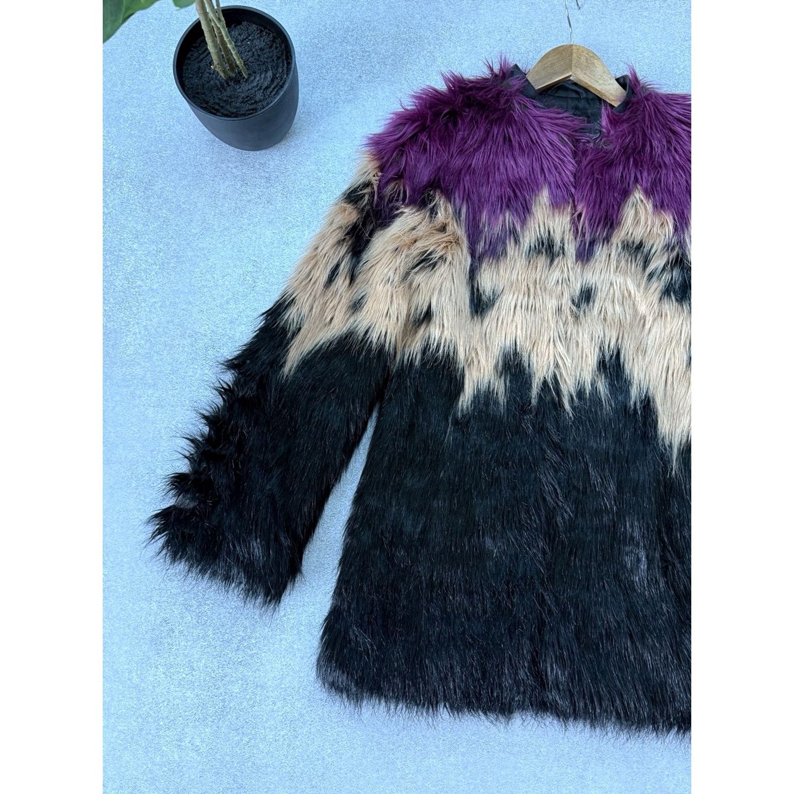 Diesel VINTAGE Diesel Overcoat Jacket S Black Faux Fur Y2K Archive RRP 500 Size S / US 4 / IT 40 - 3 Thumbnail