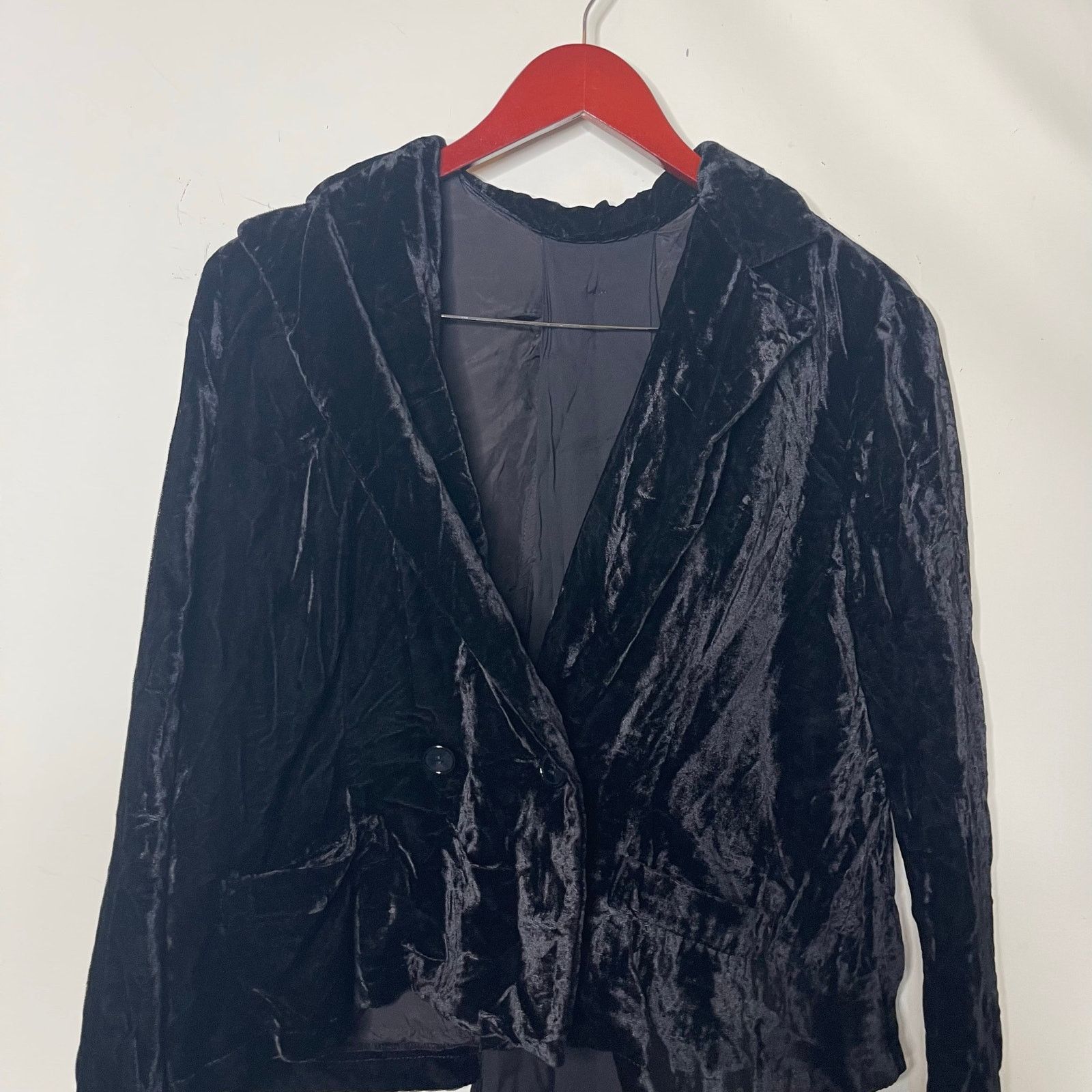 Limi Feu Limi Feu Yohji Yamamoto black velvet blazer silk pleated bac Size S / US 4 / IT 40 - 5 Thumbnail