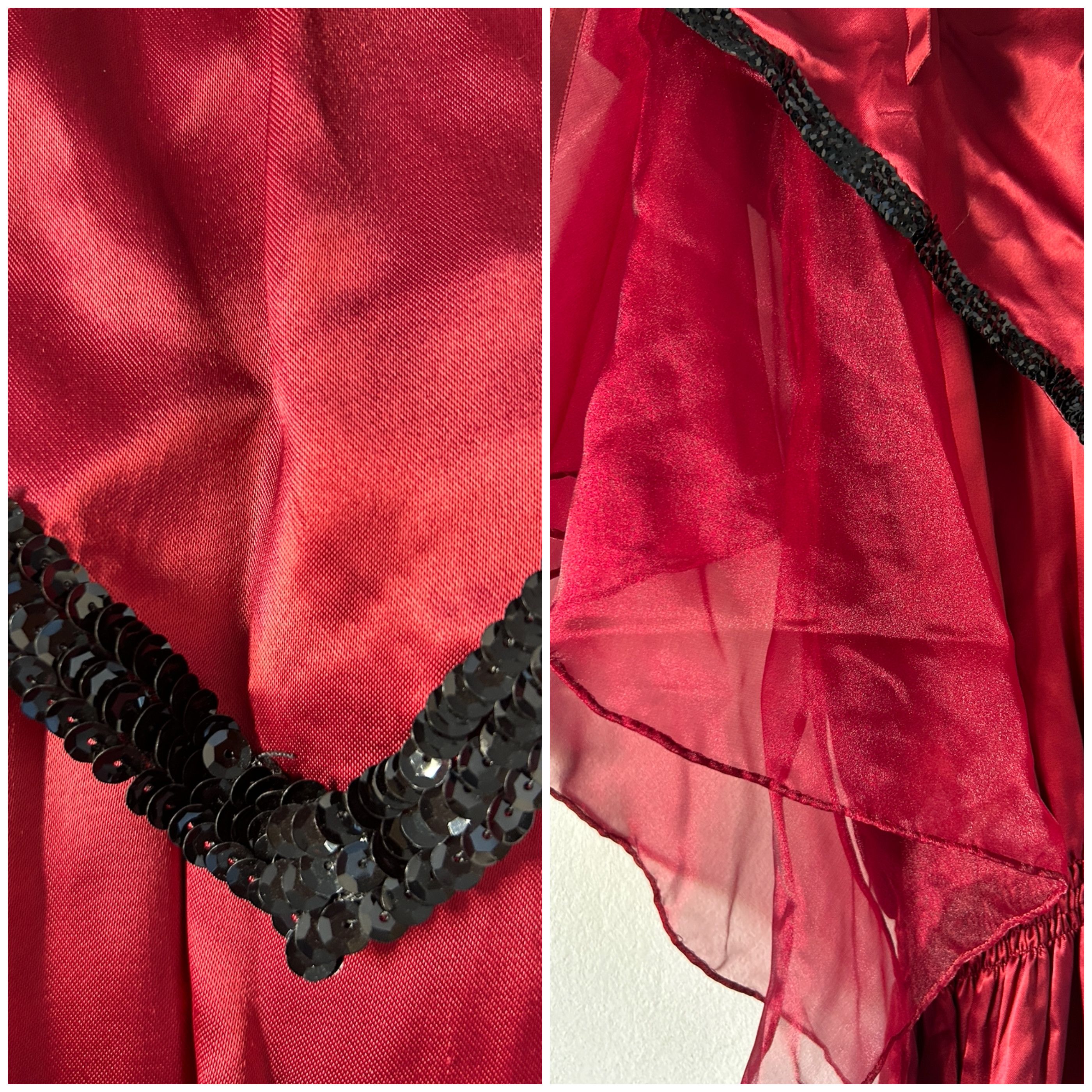 Vintage Vintage Burgundy Satin Maxi Fairy Costume Dress Size L / US 10 / IT 46 - 10 Thumbnail