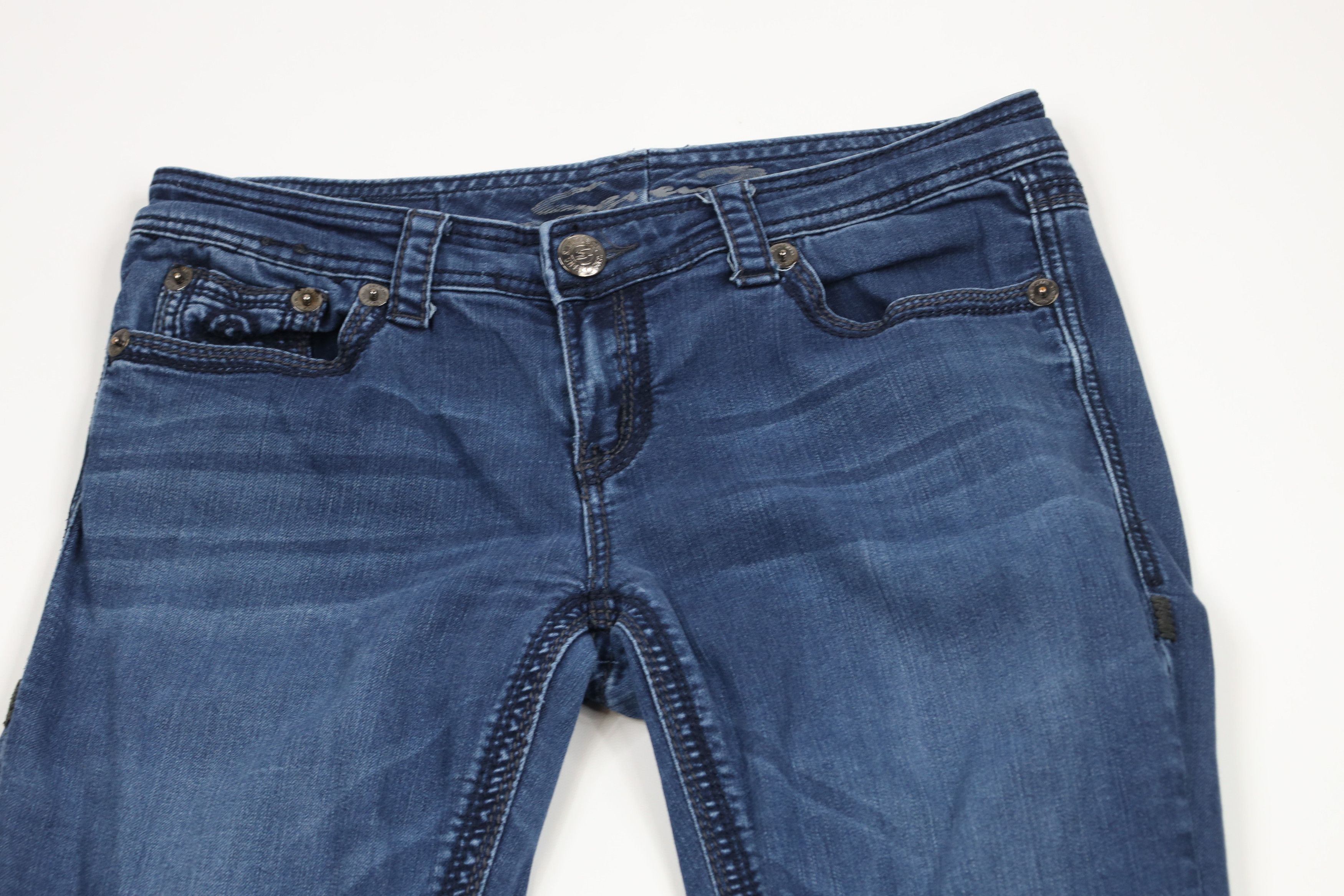 7 For All Mankind × Vintage Seven 7 For All Mankind Thick Stitch Flared Bootcut Jeans Size 34" / US 12 / IT 48 - 2 Thumbnail