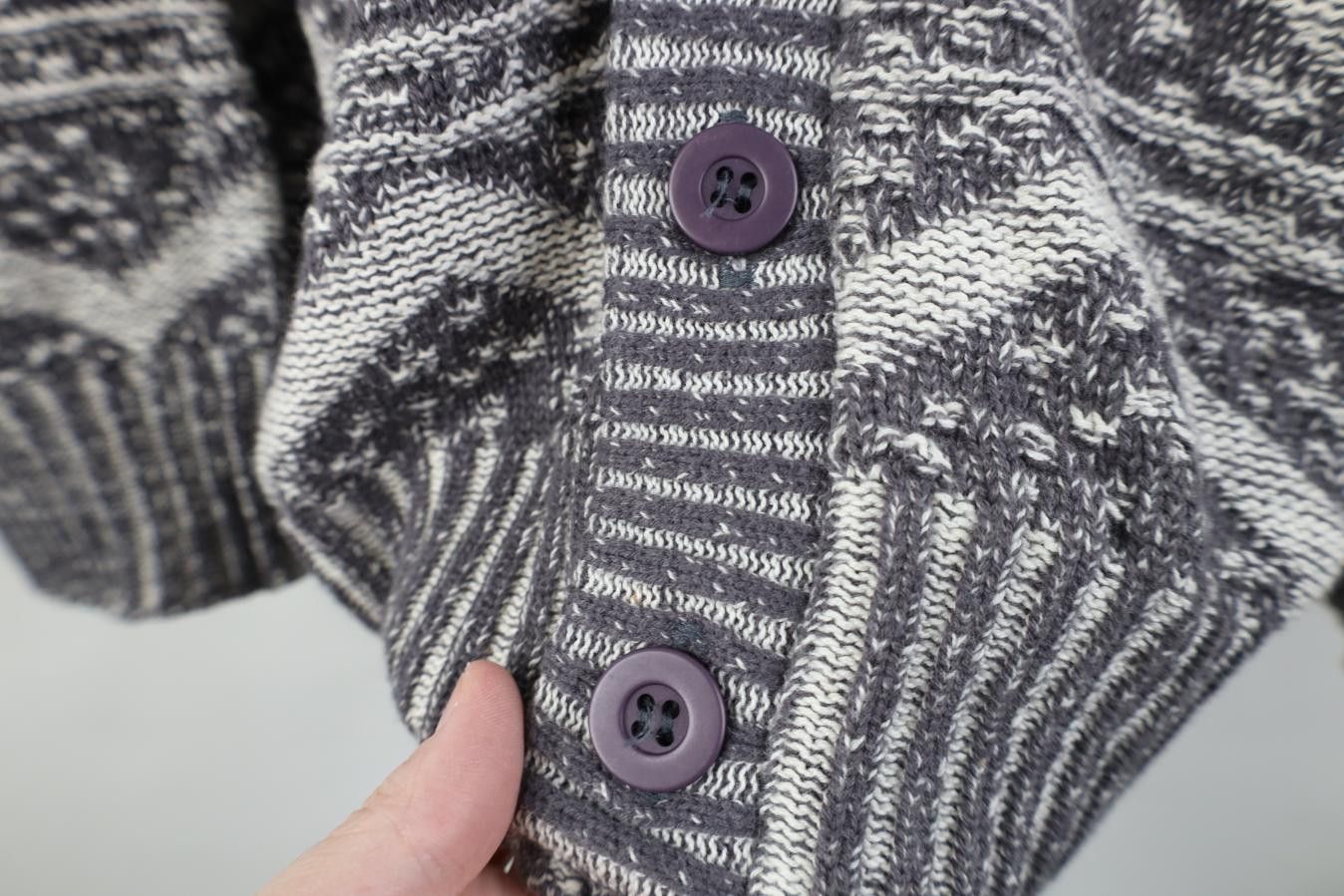 Vintage Vintage 90s Streetwear Zig Zag Knit Cardigan Sweater USA Size US L / EU 52-54 / 3 - 4 Thumbnail