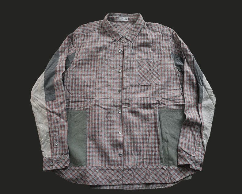 Undercover undercover Plaid Stripe Patchwork Shirt 2502-Nextarrow Size US XL / EU 56 / 4 - 1 Thumbnail