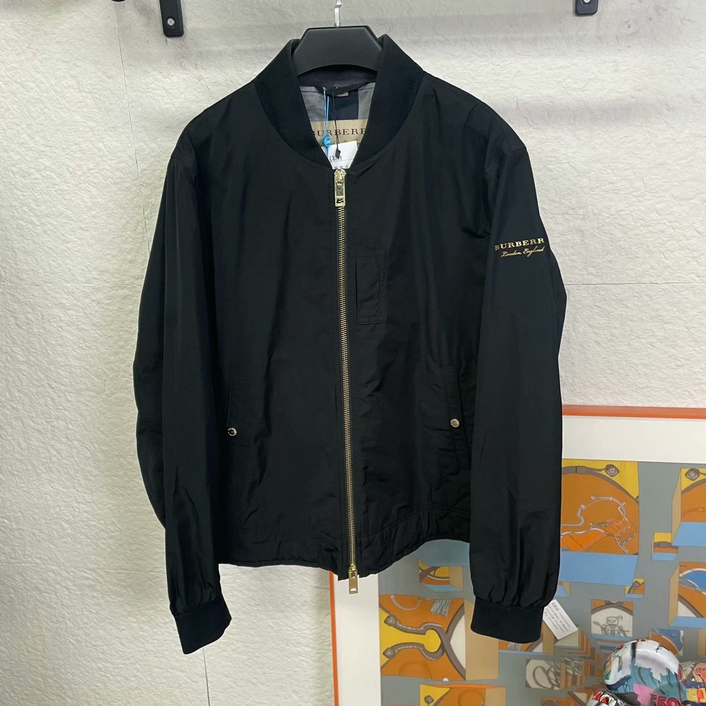 Burberry Burberry Black Arm Slogan Jacket Size US XL / EU 56 / 4 - 1 Thumbnail