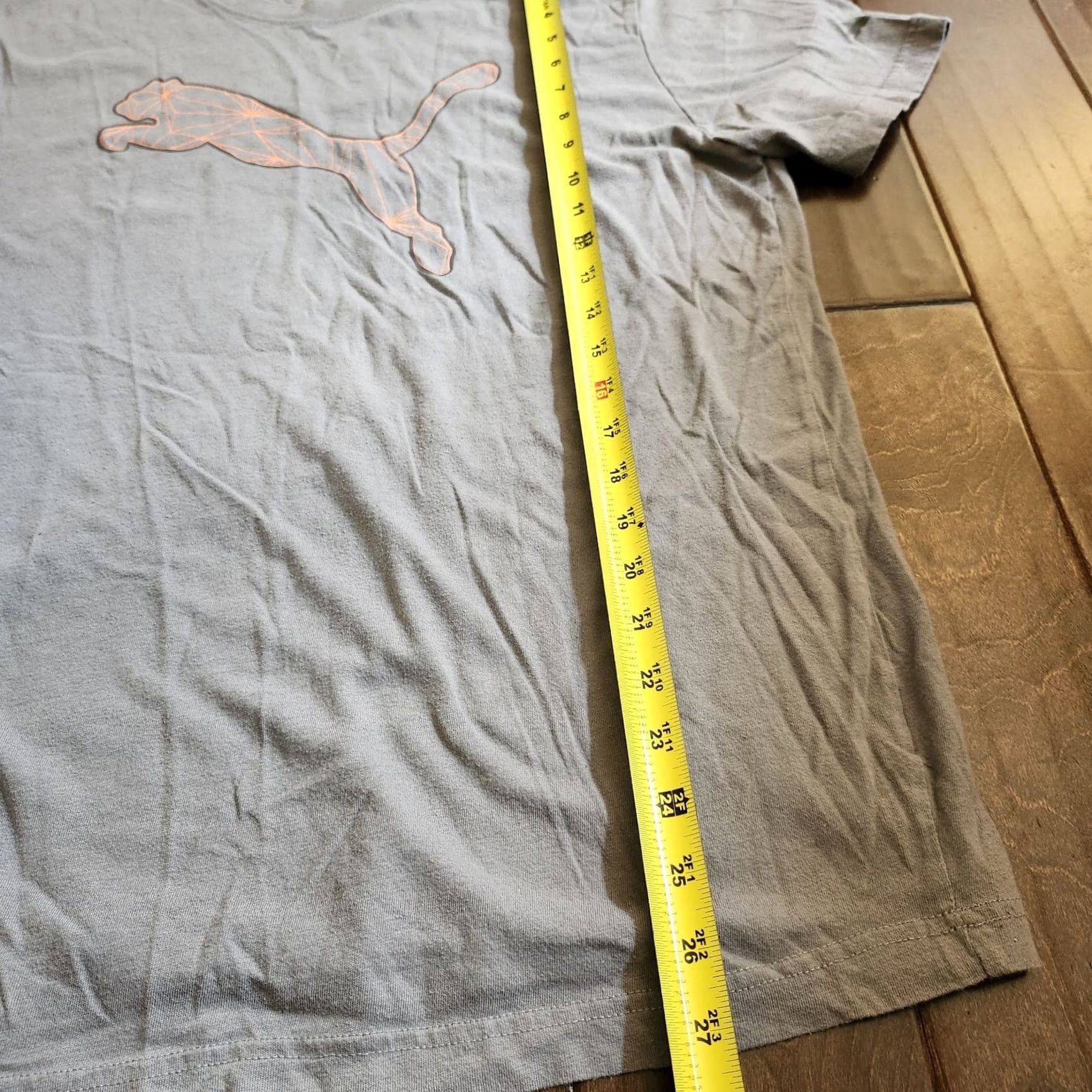 Puma PUMA Men Gray Logo Short Sleeve T-shirt - Size L/M Crew Neck, Regular Fit, Solid, 100% Cotton, Men’s Shirt, Gray, Logo, Guatemala Size US L / EU 52-54 / 3 - 7 Thumbnail