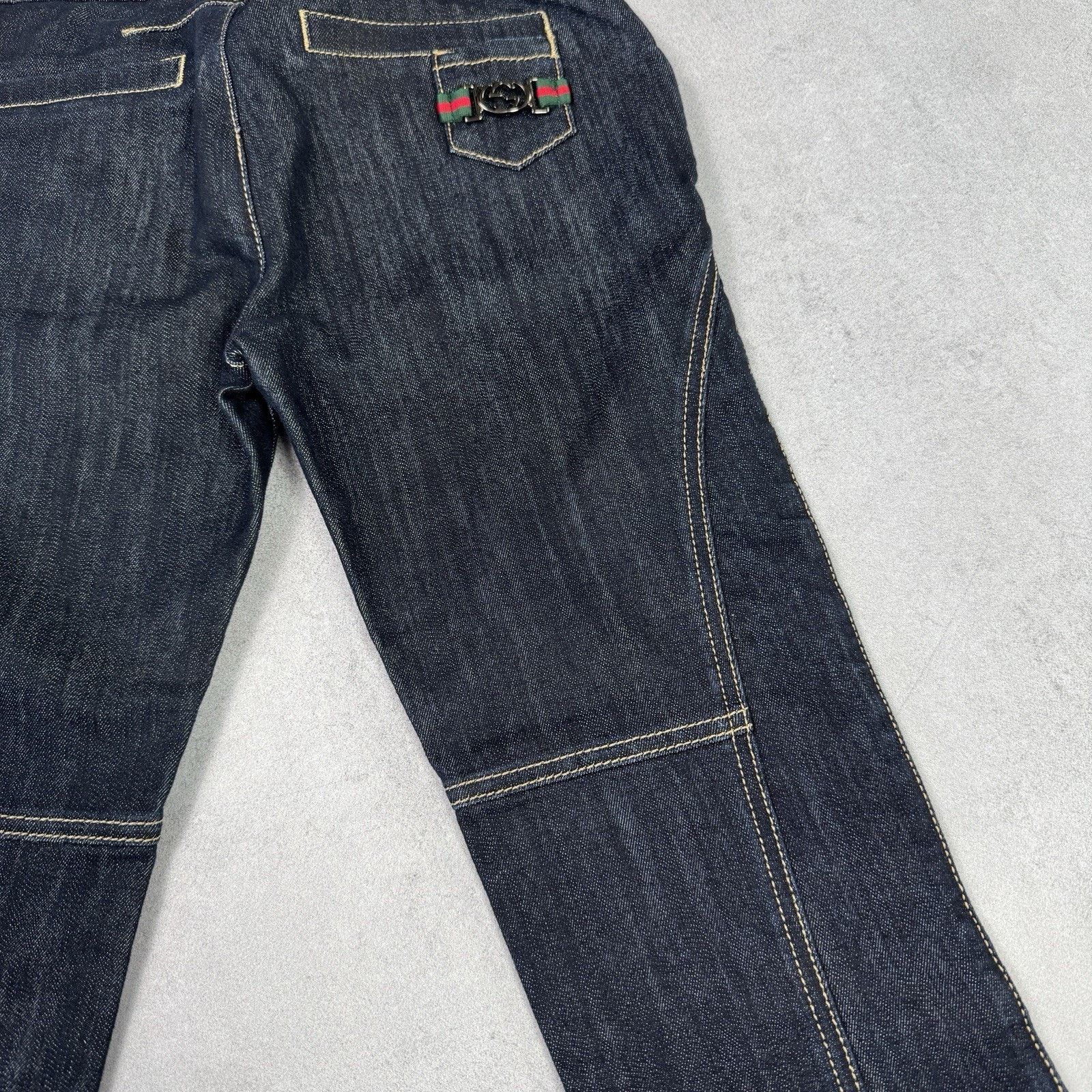 Gucci Vintage Gucci Breeches Denim Pants Blue Avant Garde Cropped Size 27" / US 4 / IT 40 - 23 Thumbnail