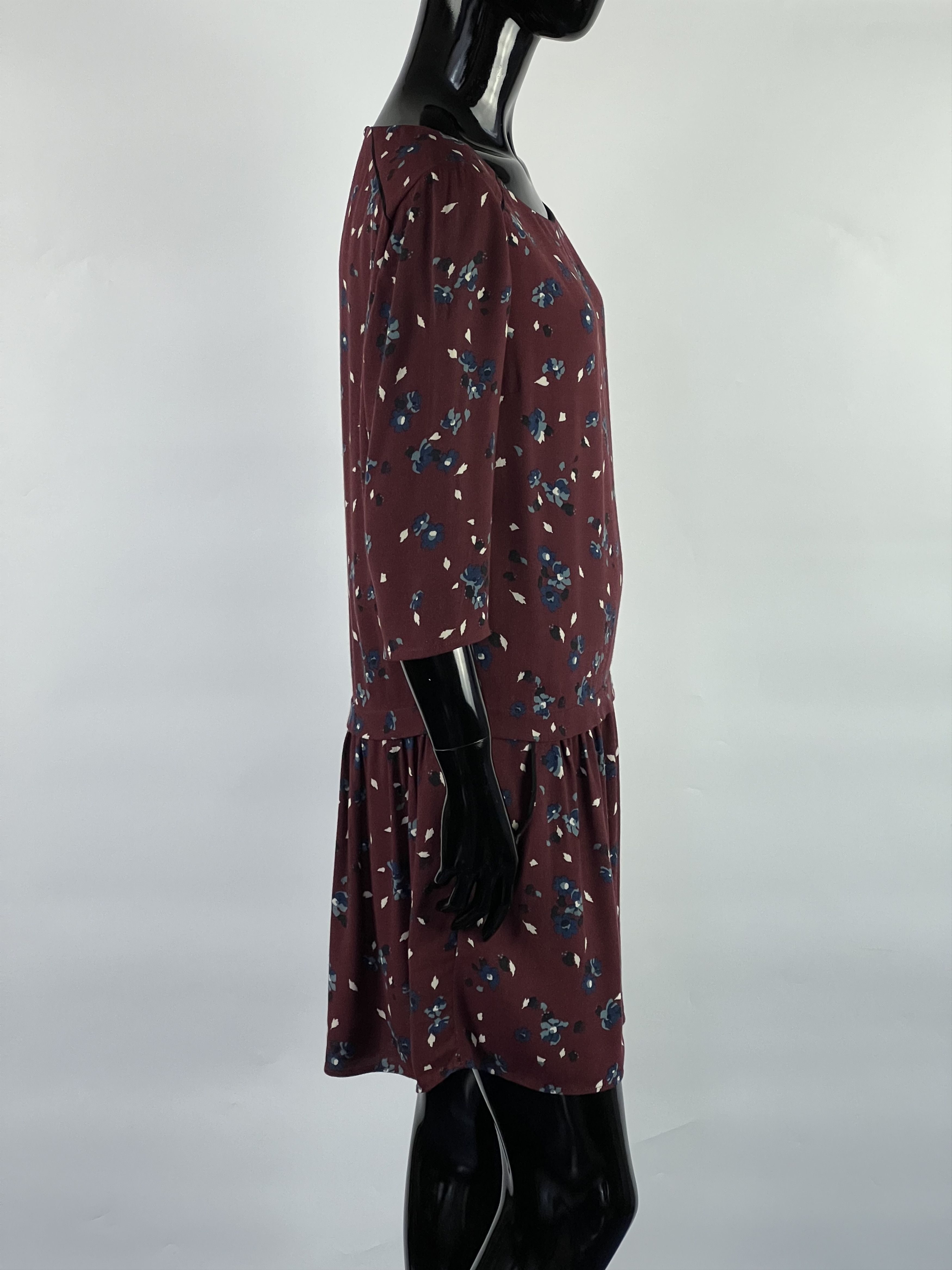 Sezane Sezane Burgundy Floral Print Half Sleeve Short Dress Size 36 Size S / US 4 / IT 40 - 2 Thumbnail