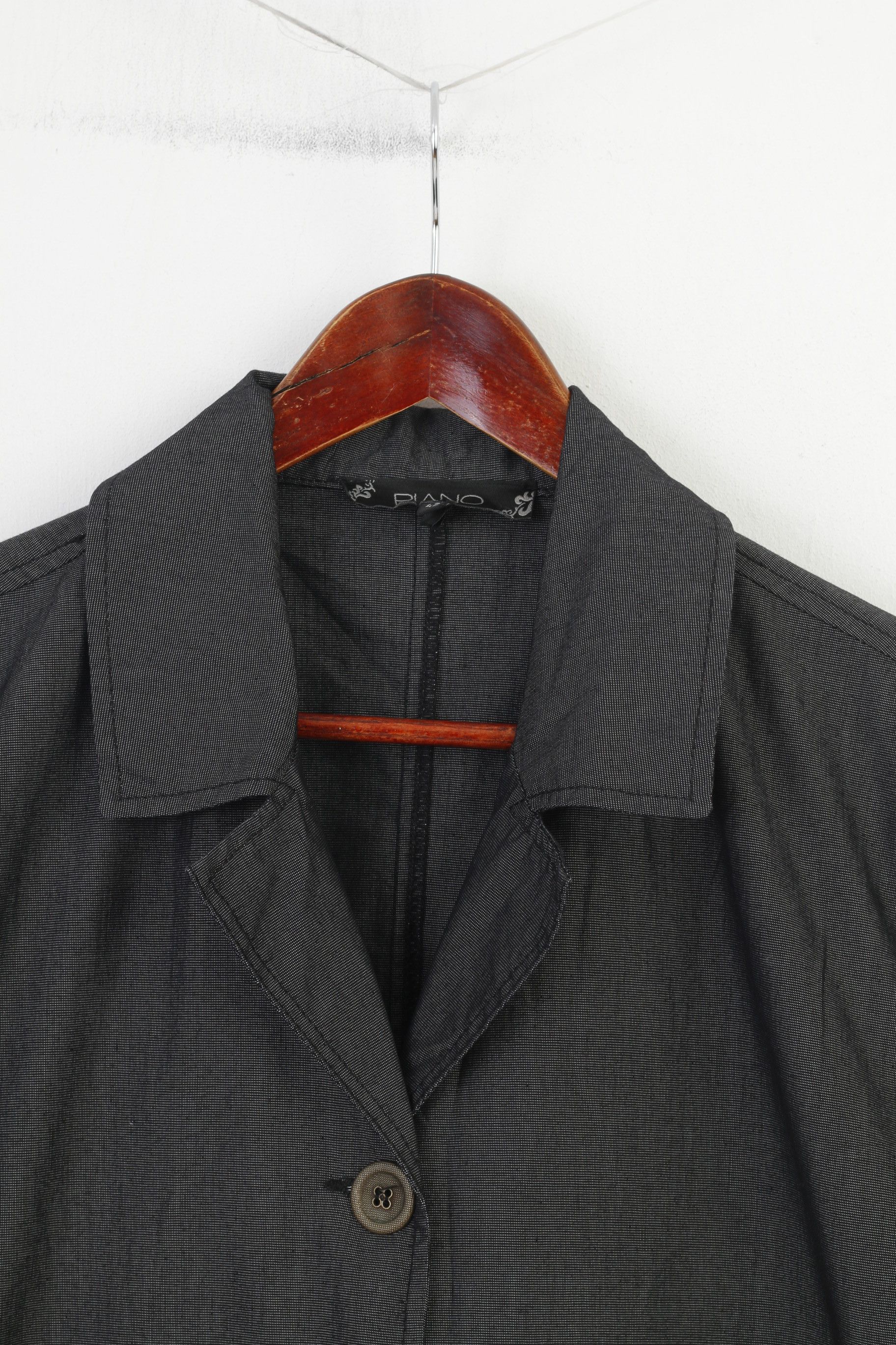 Vintage Piano Women 42 L Coat Gray Cotton Vintage Lightweight 4458 Size M / US 6-8 / IT 42-44 - 2 Thumbnail
