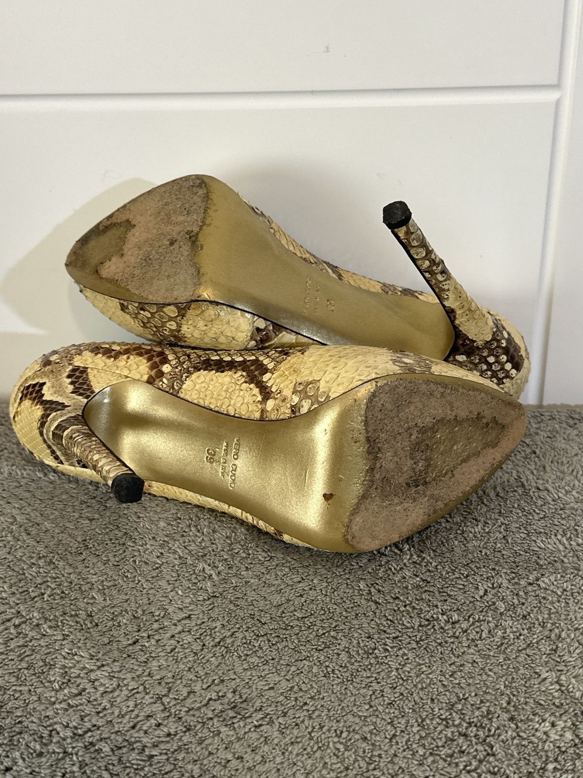 Bottega Veneta Bottega Veneta snakeskin high-heeled pumps Size US 9 / IT 39 - 6 Thumbnail