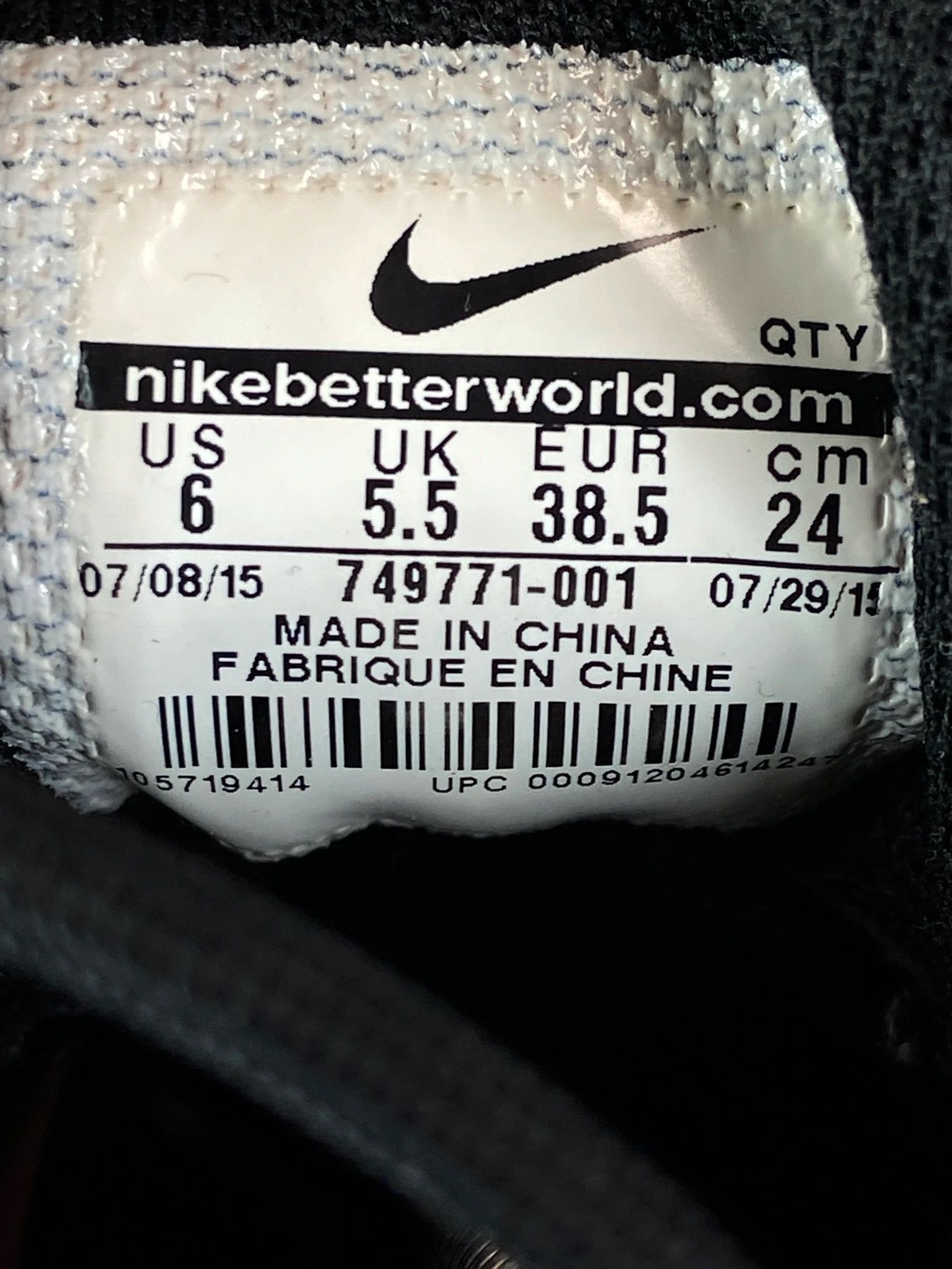 Nike Nike Air Max Black Sport Shoes Size 38.5 Size US 5.5 / EU 38 - 9 Thumbnail
