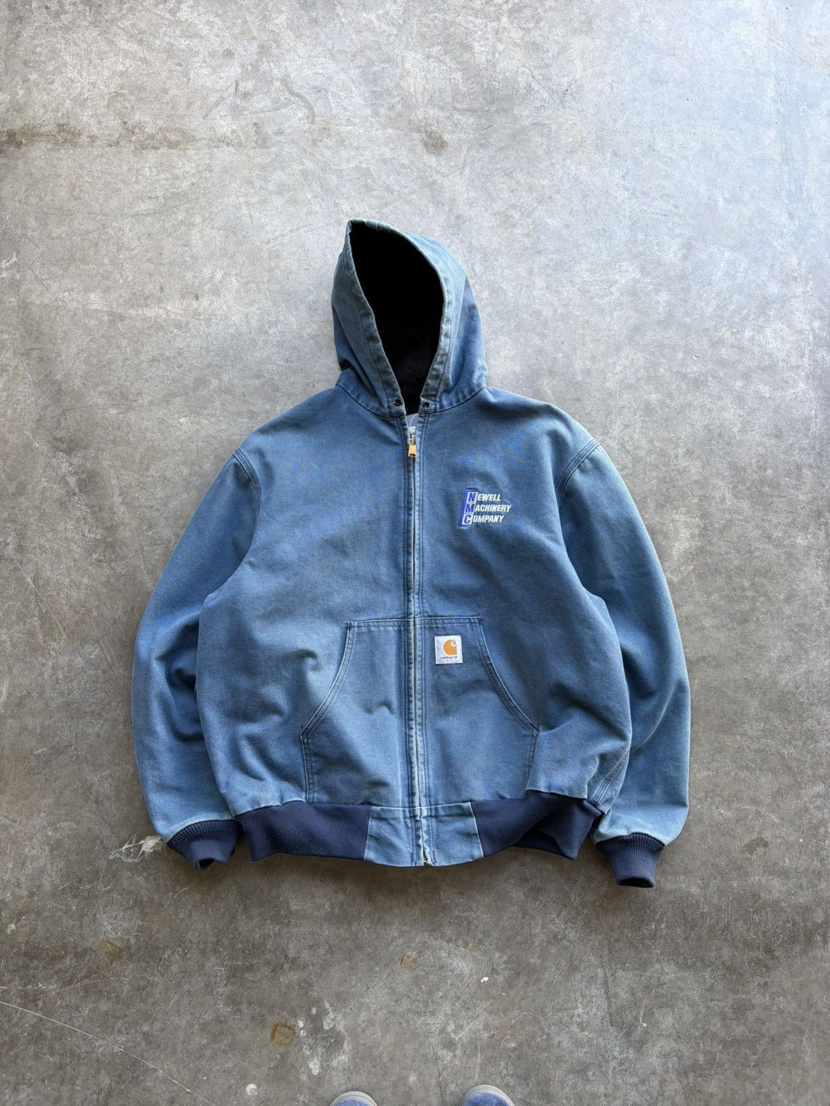 Carhartt Faded Baby Blue Hooded J03 Workwear Jacket