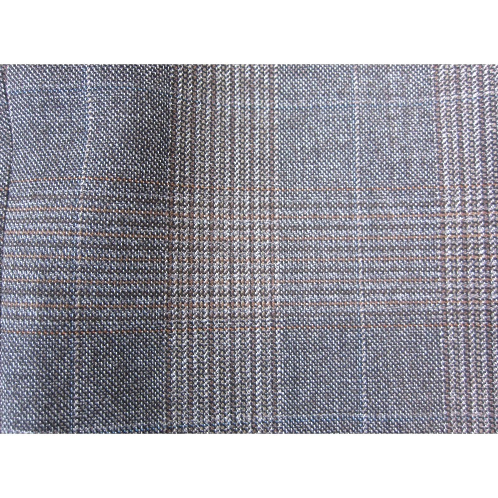 Vintage VINTAGE Rosselini Pants Mens 36 x 33 Brown Gray Check 100% Wool Trouser 80s 90s Size US 36 / EU 52 - 3 Thumbnail