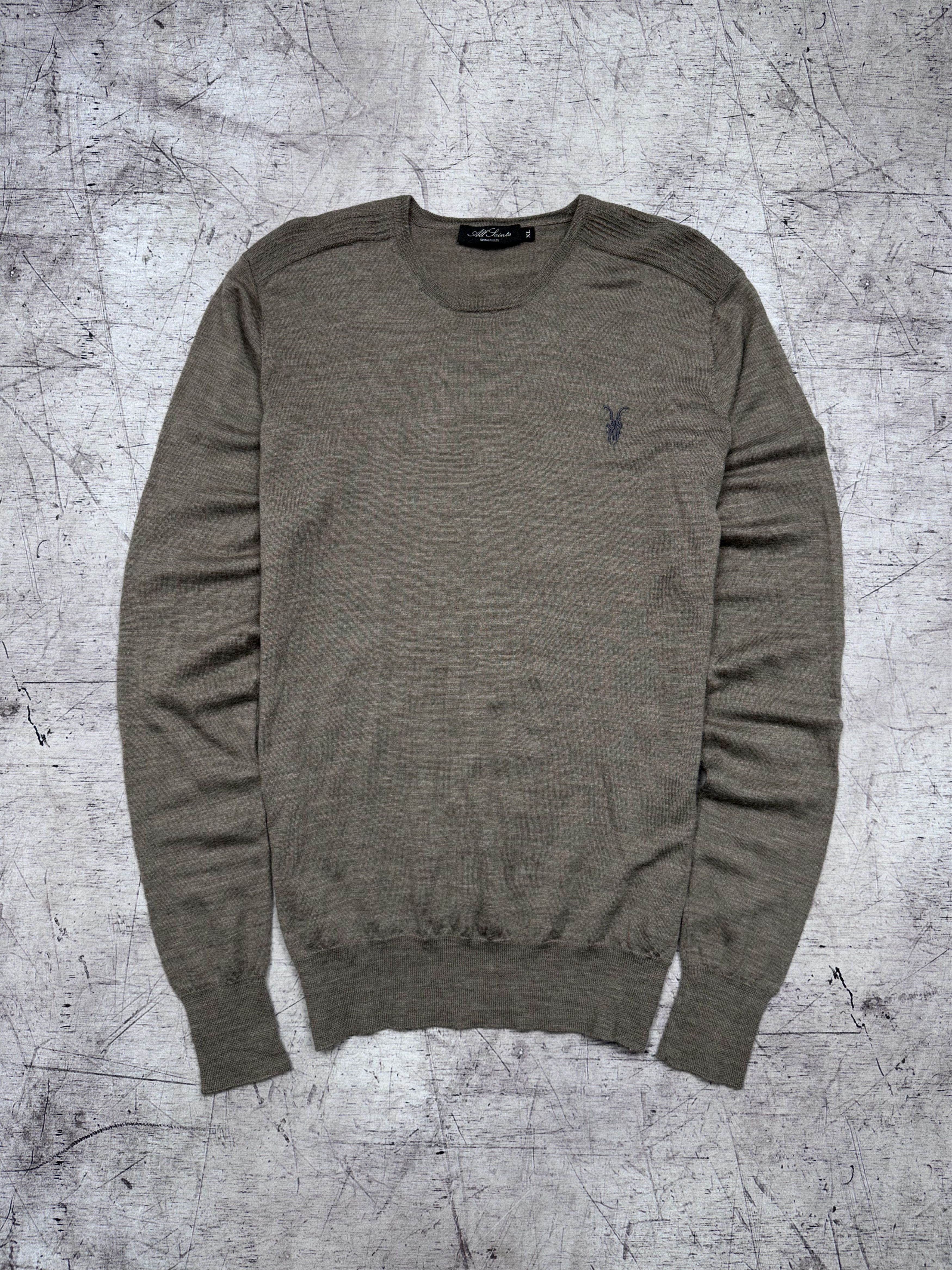 Allsaints Allsaints Shadow Mens Crew Neck Wool Sweater Size US XL / EU 56 / 4 - 1 Thumbnail