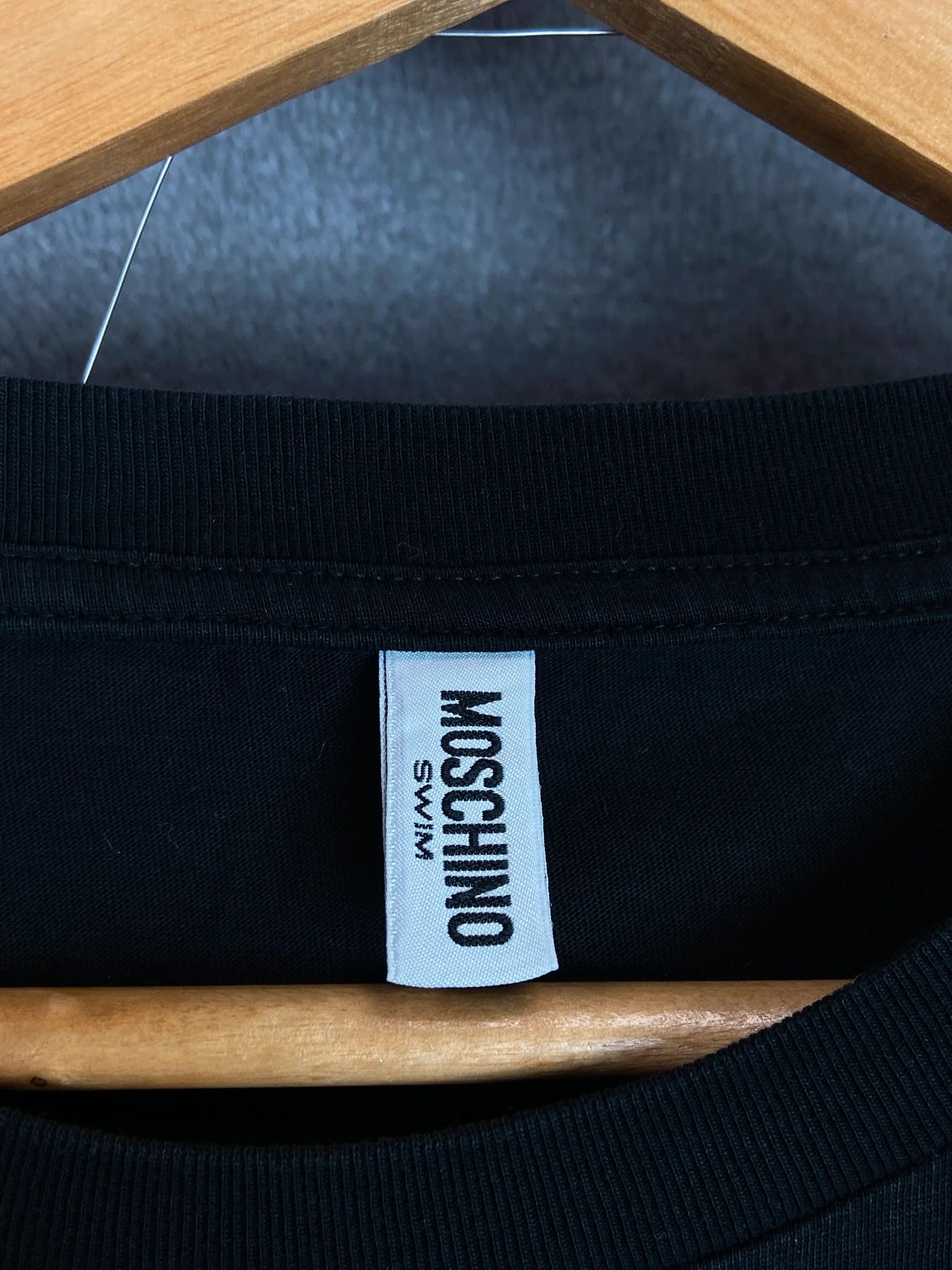 Moschino Moschino Swim Black Tee – Bold Blue Logo (L) Size US L / EU 52-54 / 3 - 3 Thumbnail