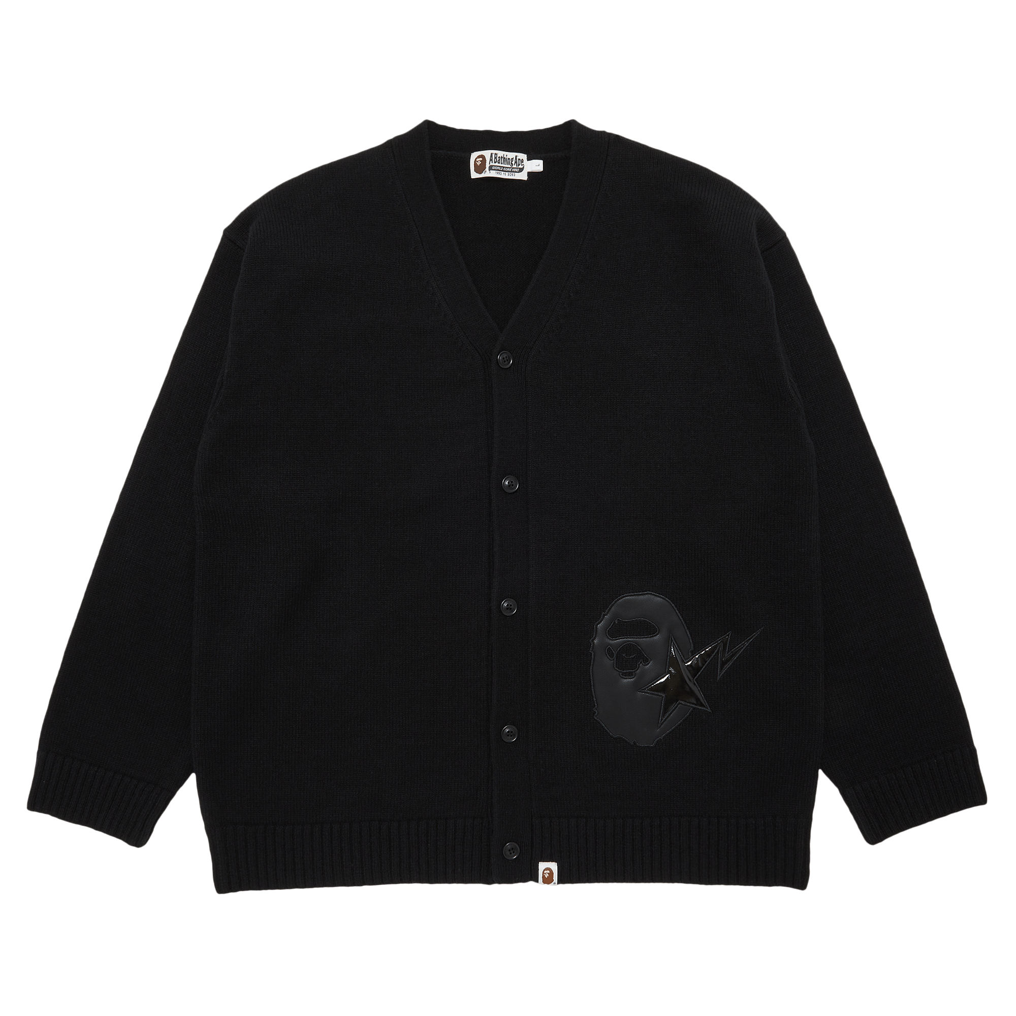 Bape GOAT Exclusive BAPE Knit College Cardigan Black | Grailed