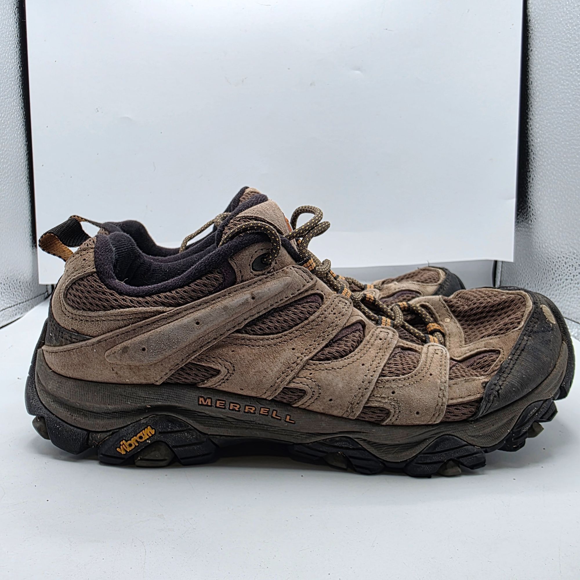 Merrell Merrell Moab 3 Mens Size 9.5 Brown Hiking Shoes Vibram Soles Size US 9.5 / EU 42-43 - 12 Thumbnail
