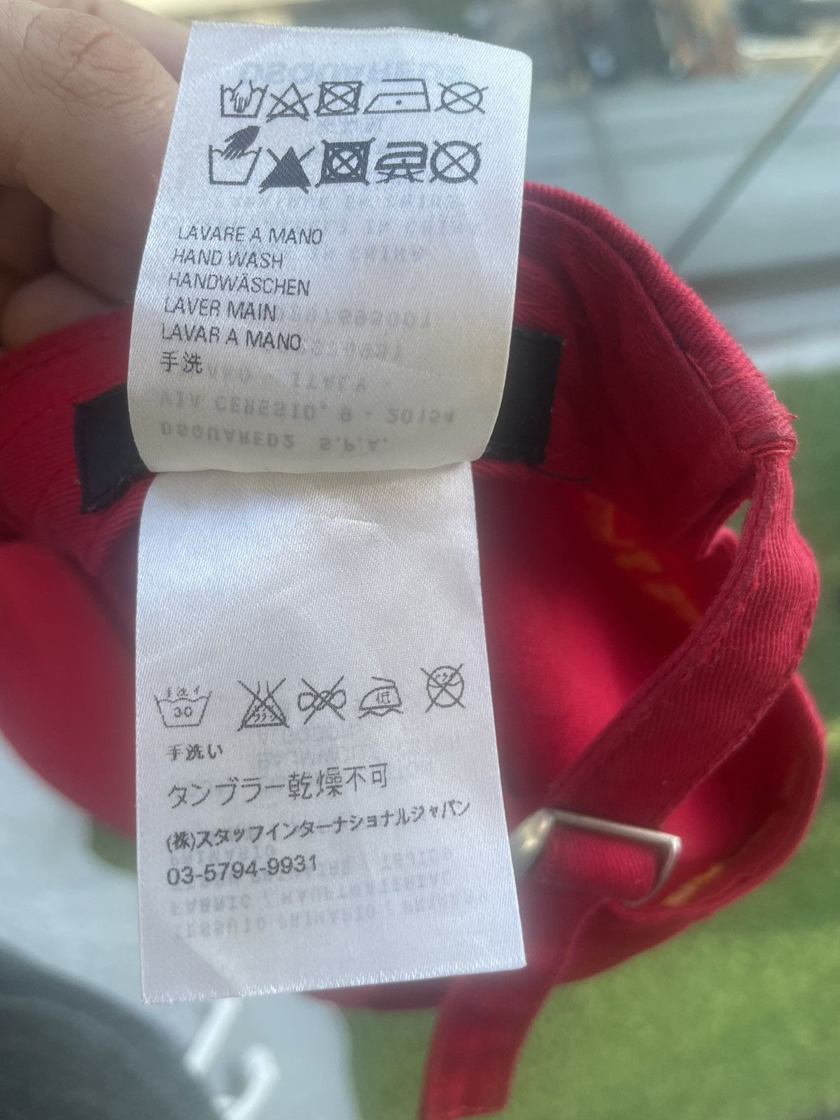 Designer × Dsquared2 Dsquared2 Red Distressed Baseball Cap Size ONE SIZE - 5 Thumbnail