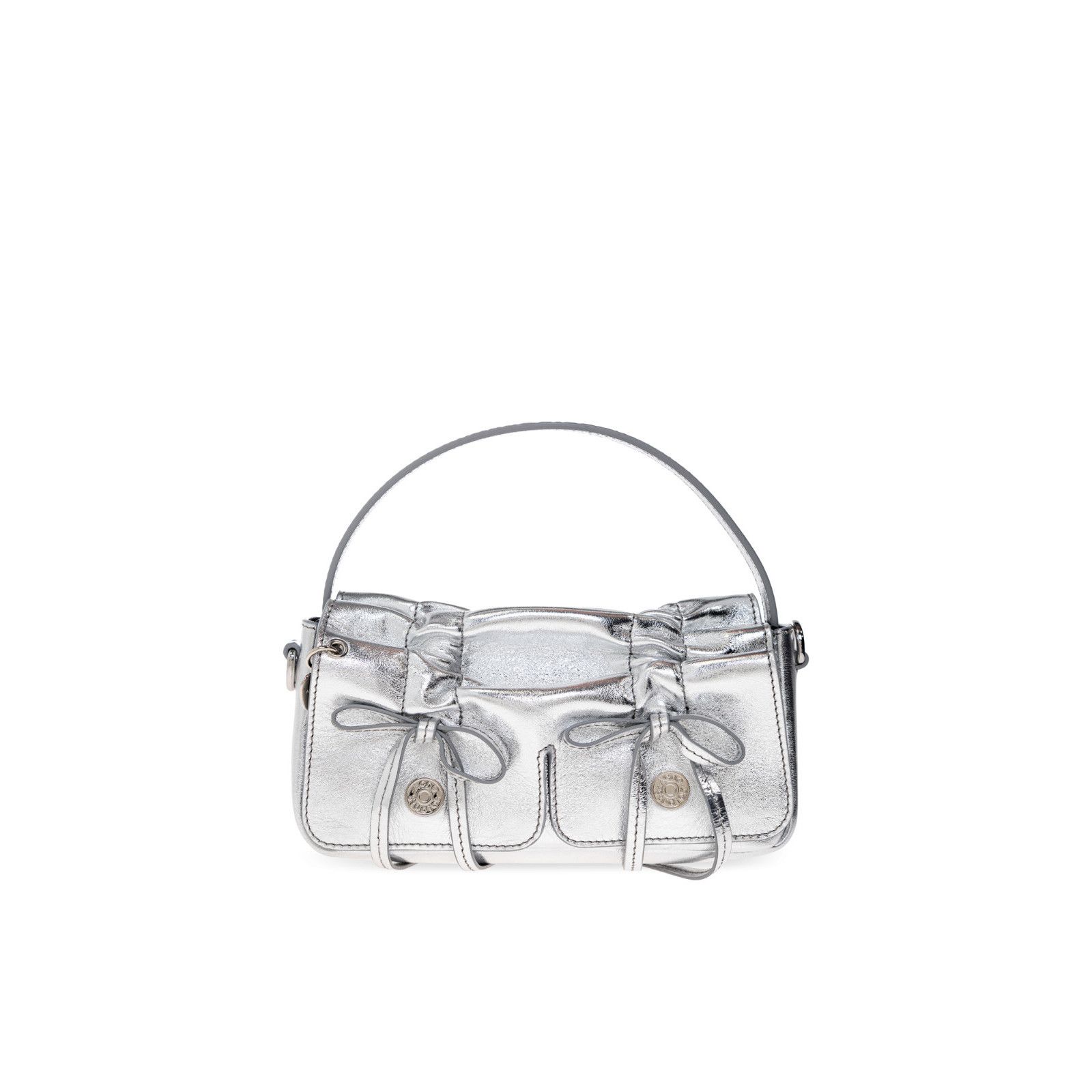 Acne Studios ACNE STUDIOS Multipocket Silver Leather Shoulder Bag New Size ONE SIZE - 1 Thumbnail