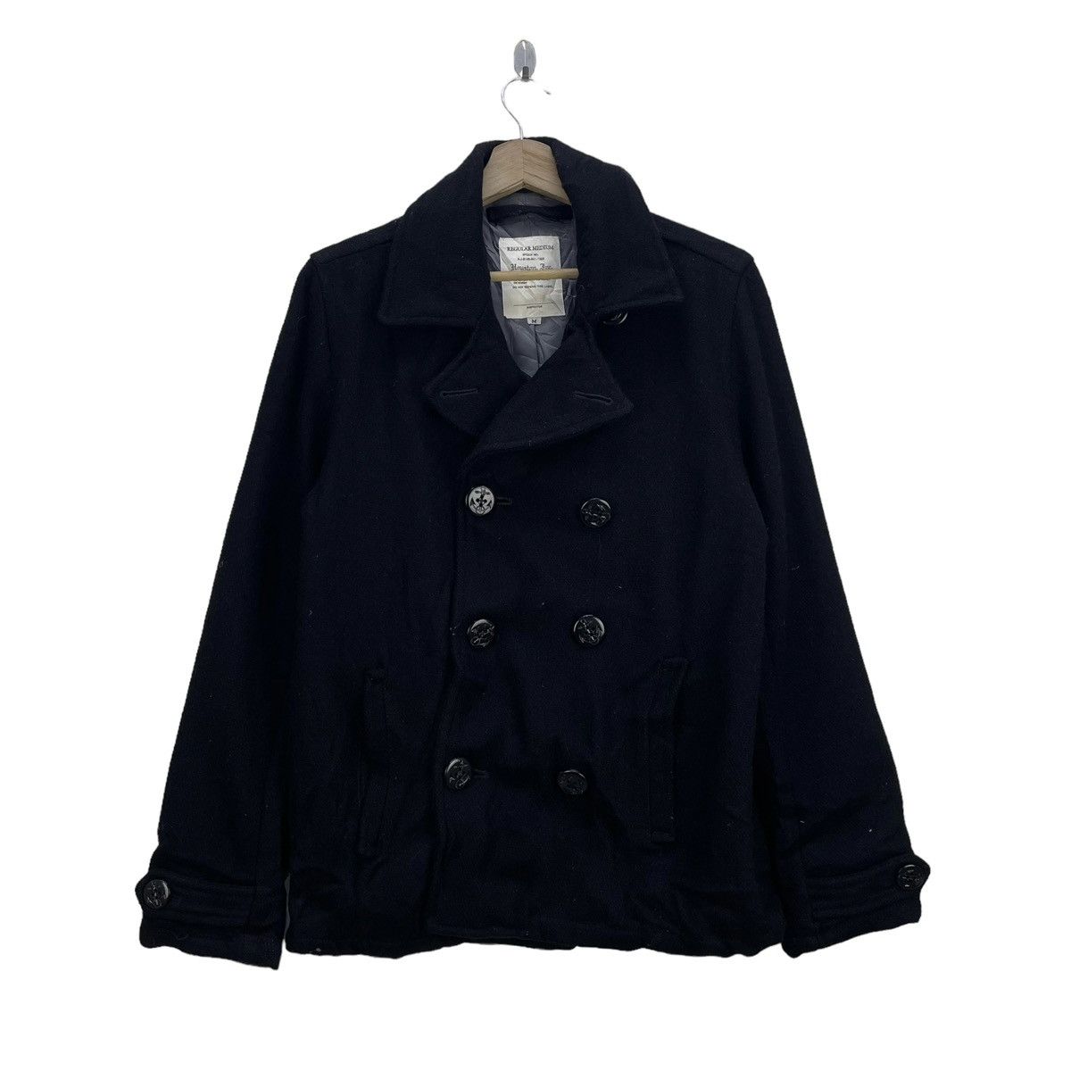 image of Hype x Military Awesome Houston Style Peacoat Jacket in Black, Men's (Size Small)