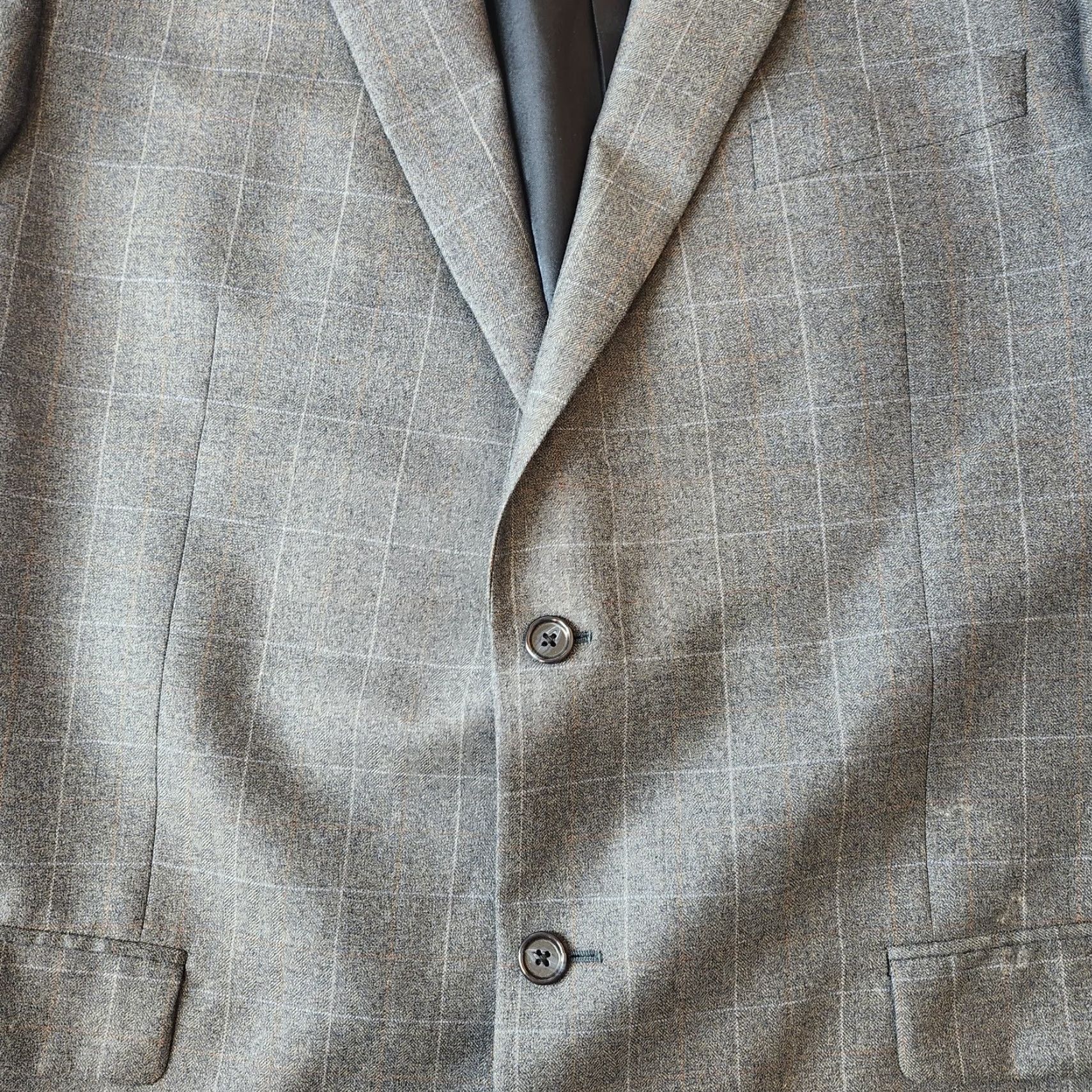 Joseph VINTAGE? No. Joseph Feiss Blazer 48L Gray Windowpane Wool Silk Sport Coat Mens Size 48R - 7 Thumbnail