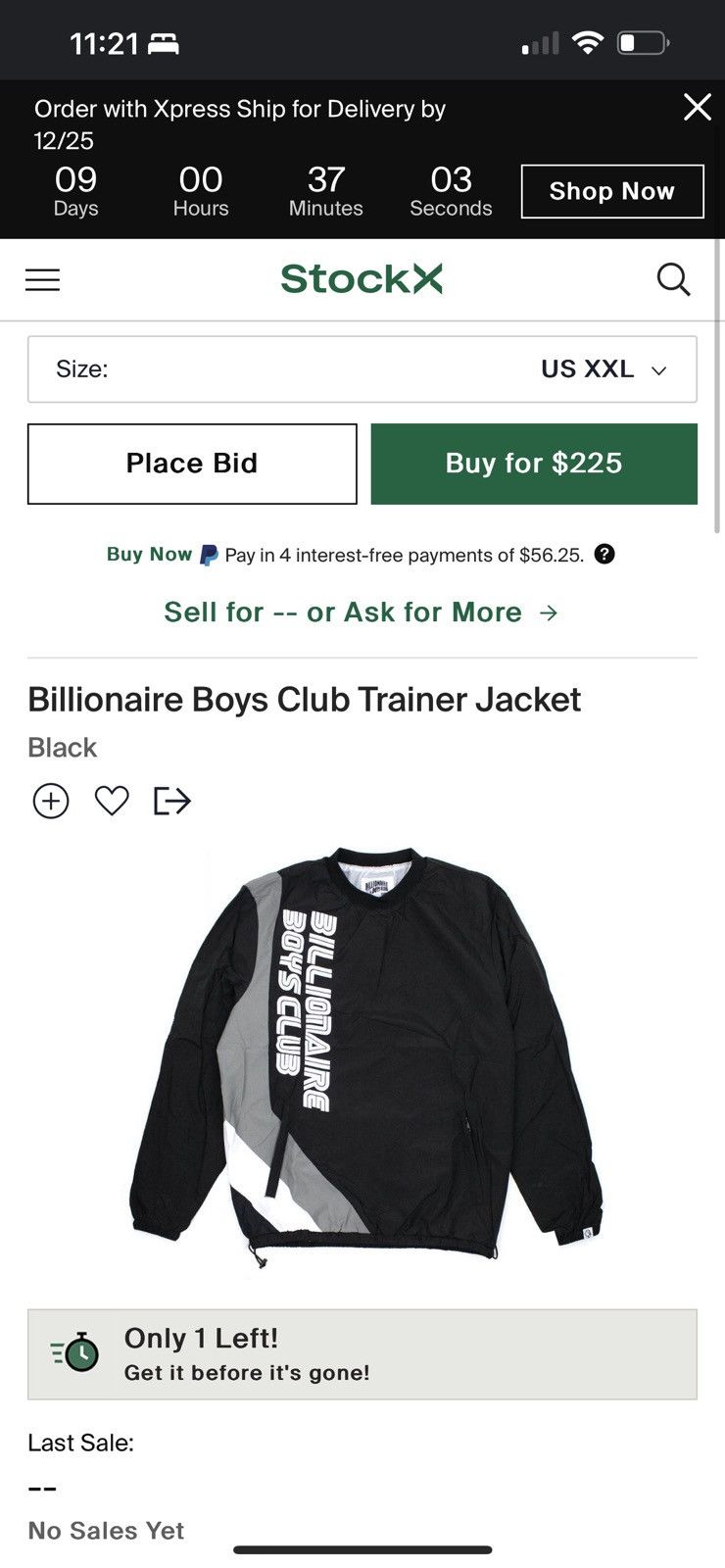 Billionaire Boys Club Billionaire Boys Club Trainer Jacket XXXL