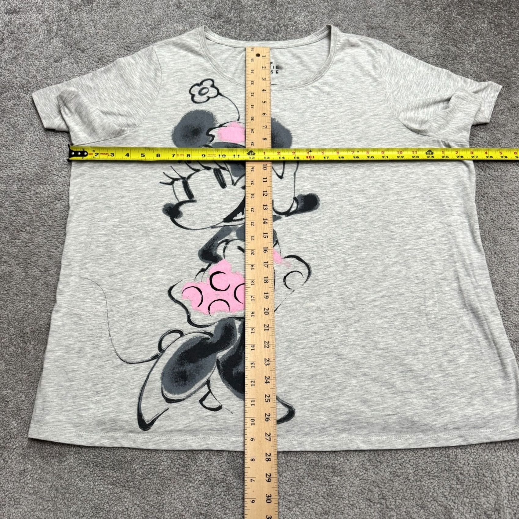 Disney Disney Minnie Mouse Graphic T-Shirt Womens Plus 2X Heathered Gray Casual Tee Top Size XXL / US 16-18 / IT 52-54 - 6 Thumbnail