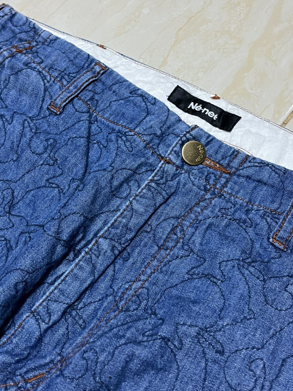 Ne-Net Issey miyake - Ne-net embroidery Indigo denim Size US 32 / EU 48 - 3 Thumbnail