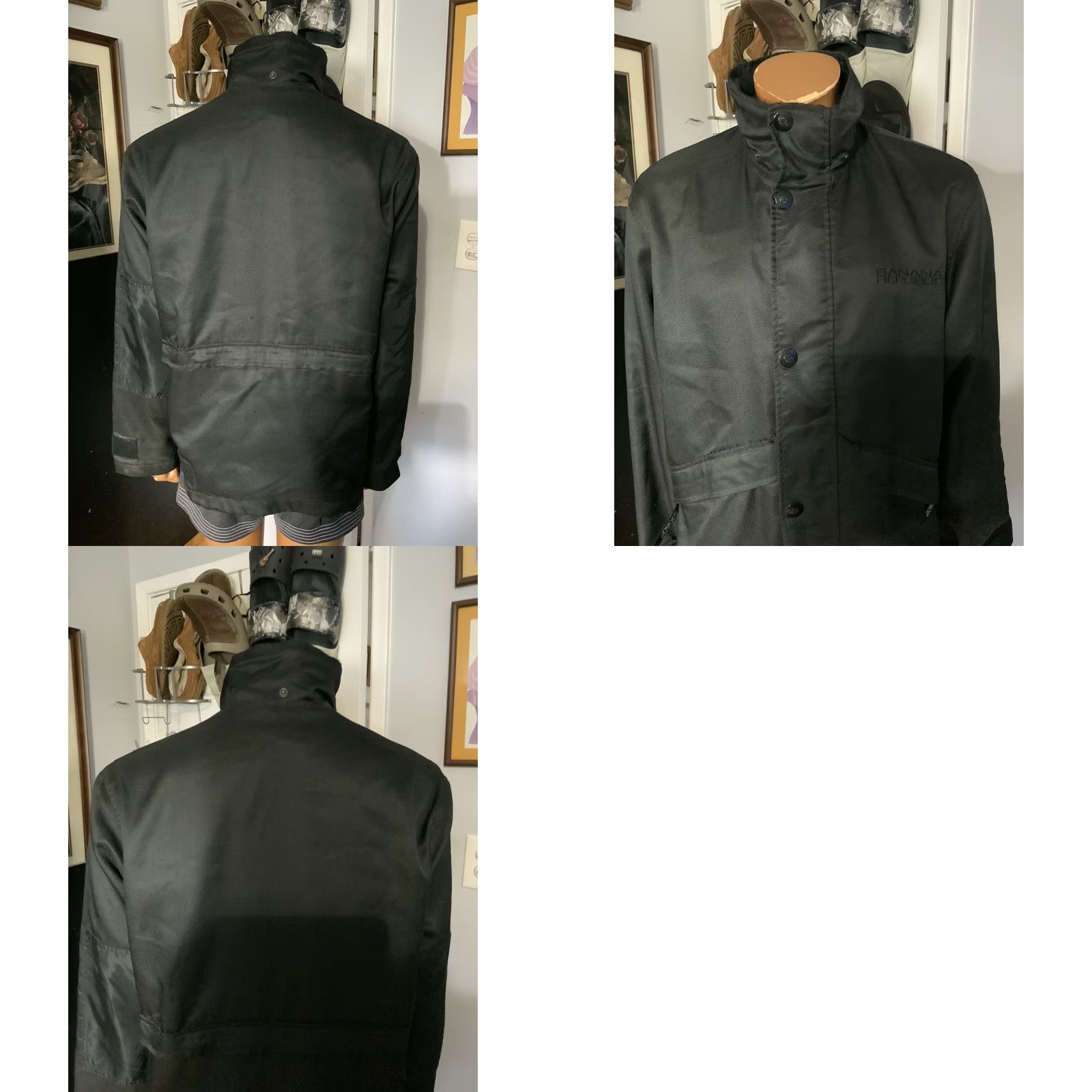 Banana Republic VINTAGE Banana Republic Tech Jacket Black Sz.M Men's Zip Button Soft Shell Coolmax Size US M / EU 48-50 / 2 - 9 Thumbnail