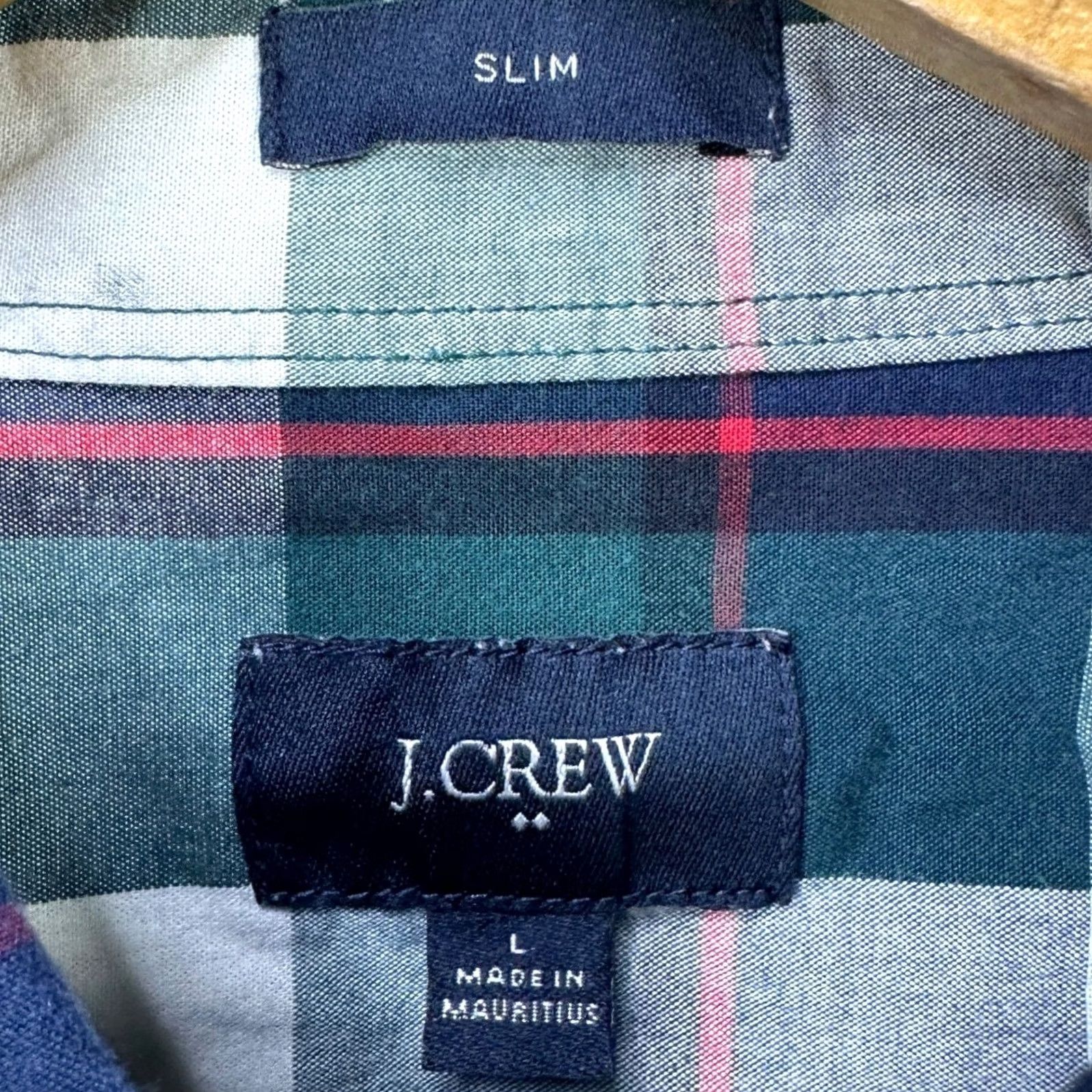 J.Crew J Crew Button Down Shirt Mens Large Blue Green Plaid Slim Fit Pocket Long Sleeve Size US L / EU 52-54 / 3 - 4 Thumbnail