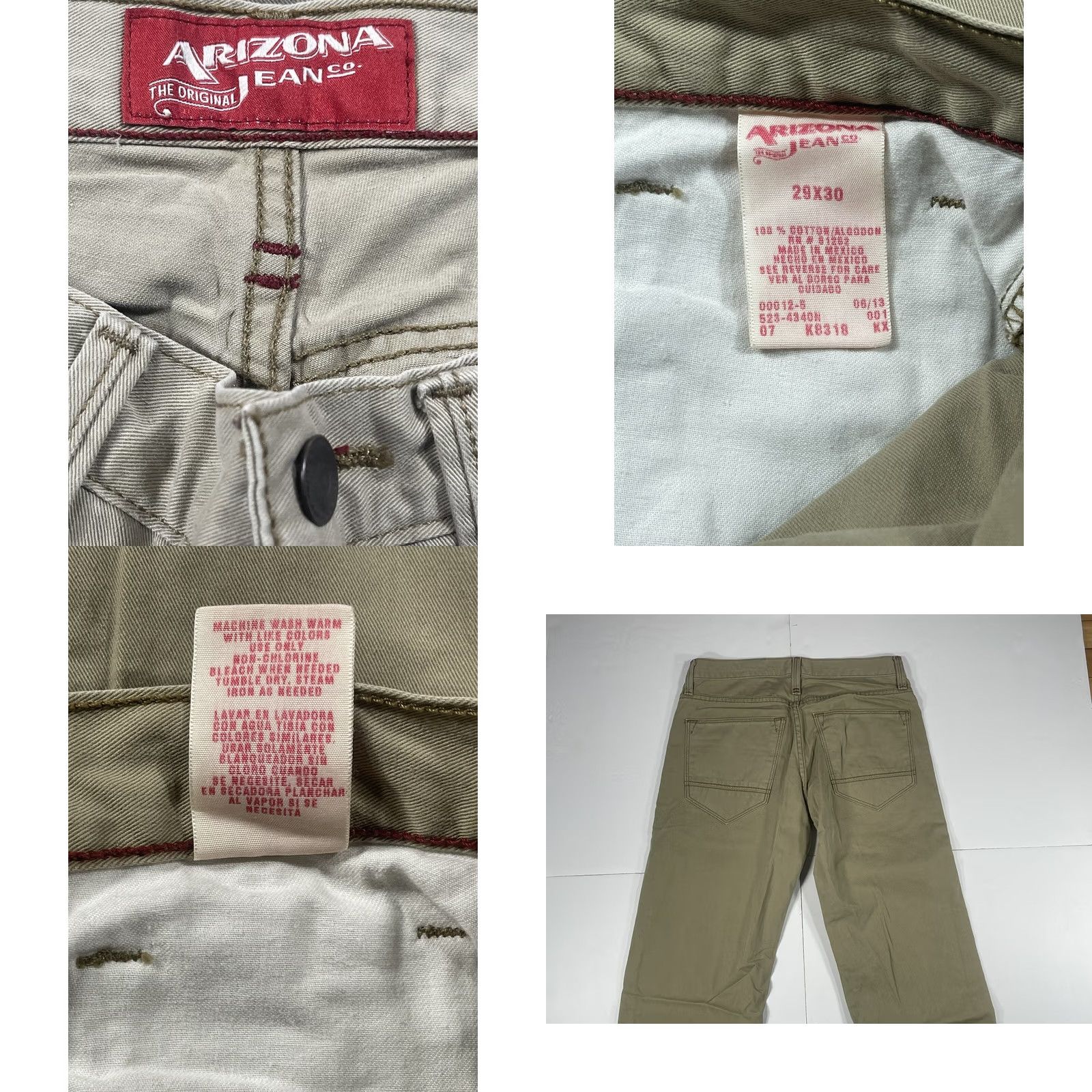 Vintage Arizona Jeans Co. Straight Cut Men’s Beige Cotton Denim Jeans Size 29Wx30L Size US 29 - 8 Thumbnail