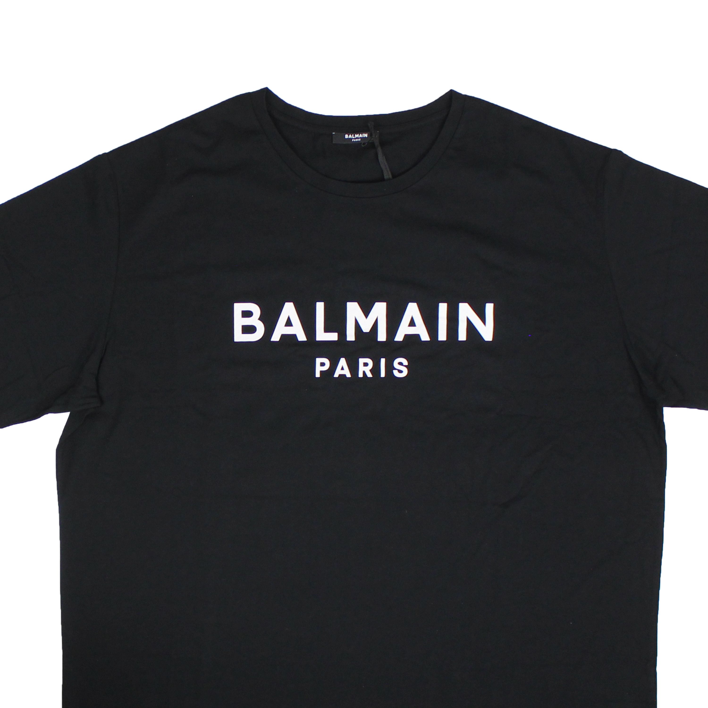 image of Balmain Black Logo T-Shirt Size Xxxl, Men's