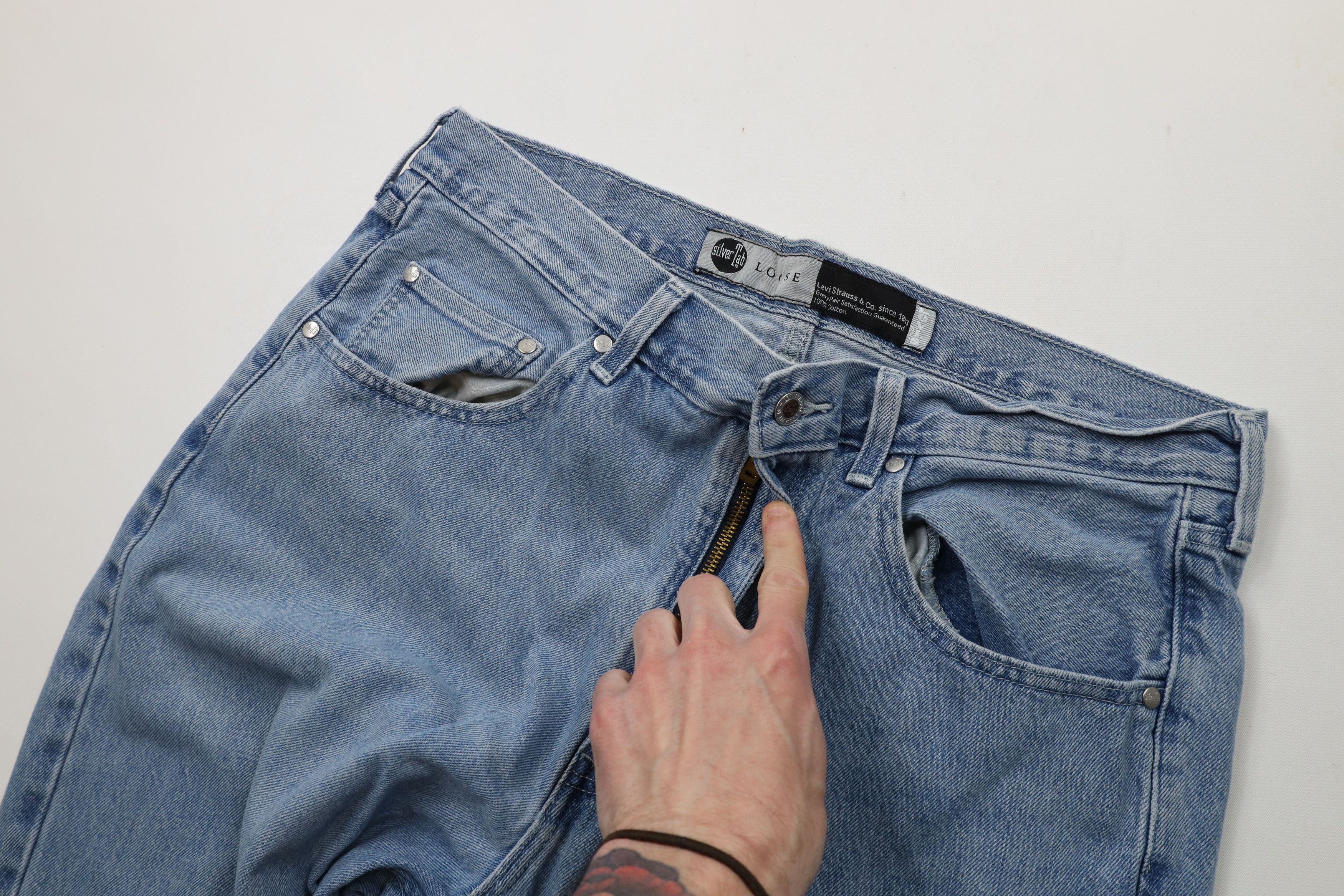 Levi's × Vintage Vintage Y2K Levis SilverTab Baggy Loose Wide Leg Denim Jeans Size US 36 / EU 52 - 6 Thumbnail