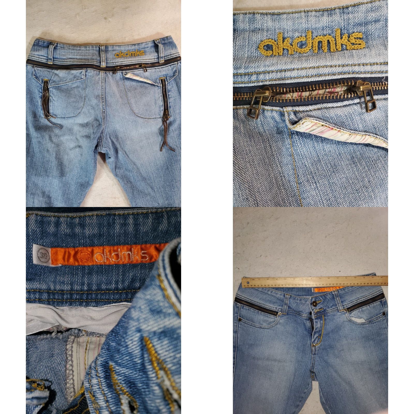 Akademiks VINTAGE Akademiks Slim Fit Zipper Jeans Womens 30x32 Light Blue Embroidered Denim Jeans Size 30" / US 8 / IT 44 - 8 Thumbnail