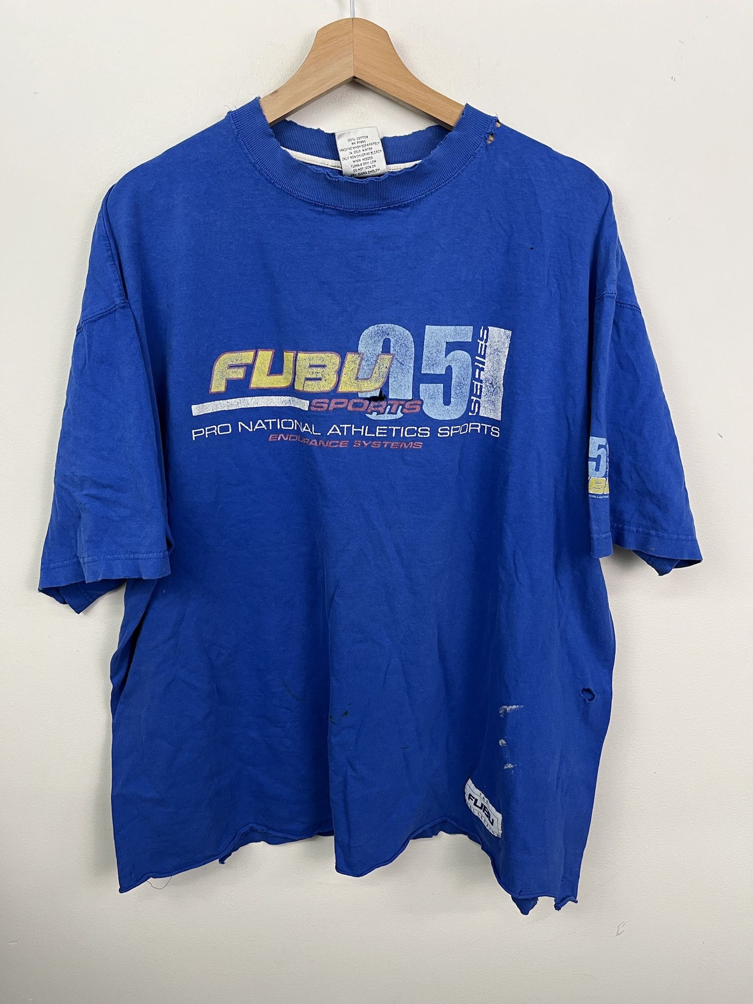 Fubu Vintage Y2K FUBU 2005 Endurance Systems Distressed Tee Shirt Size XL Size US XL / EU 56 / 4 - 1 Thumbnail