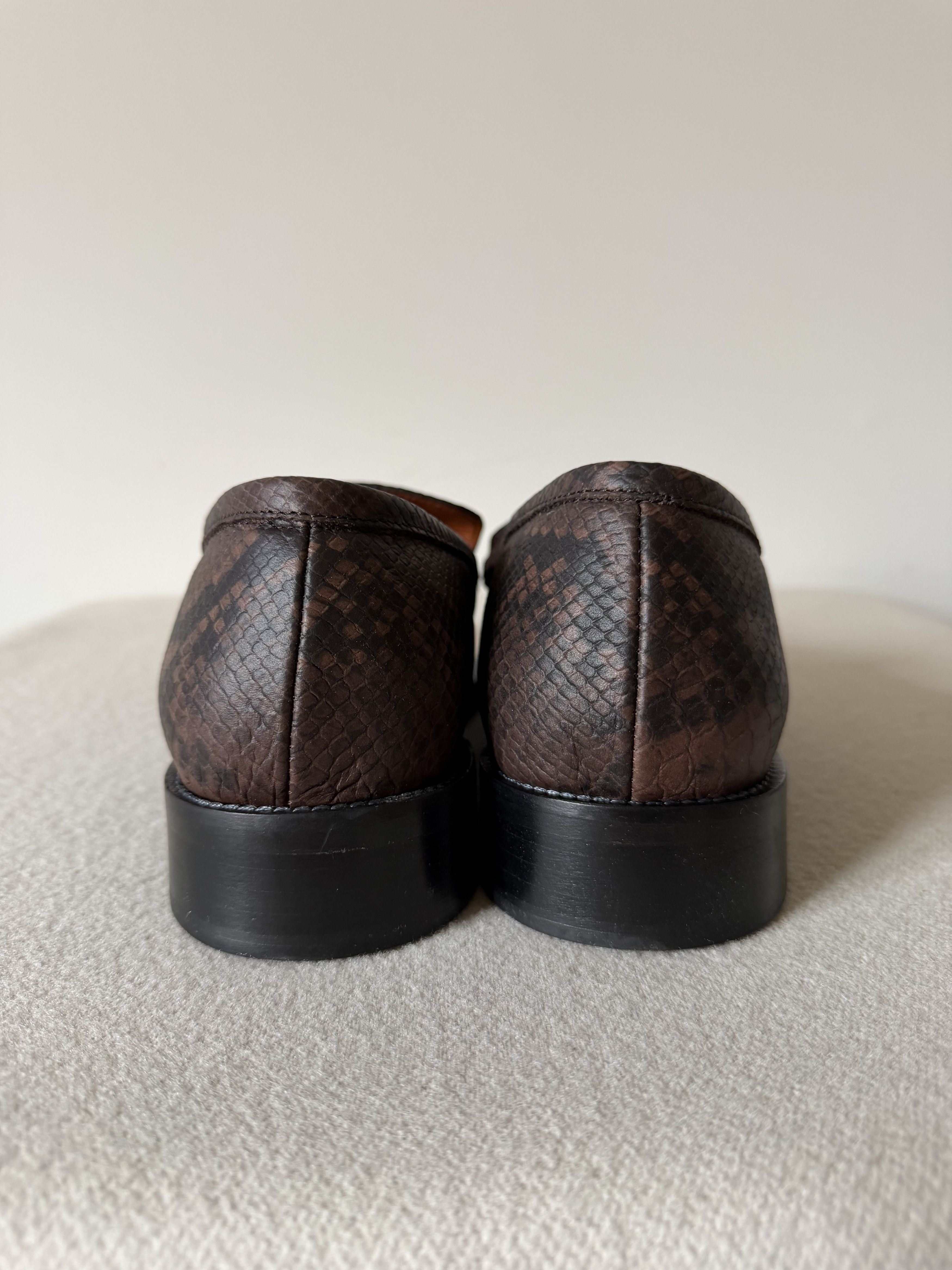 Acne Studios Acne Studios Light Hiss Embossed Snakeskin Loafers Size US 12 / EU 45 - 5 Thumbnail