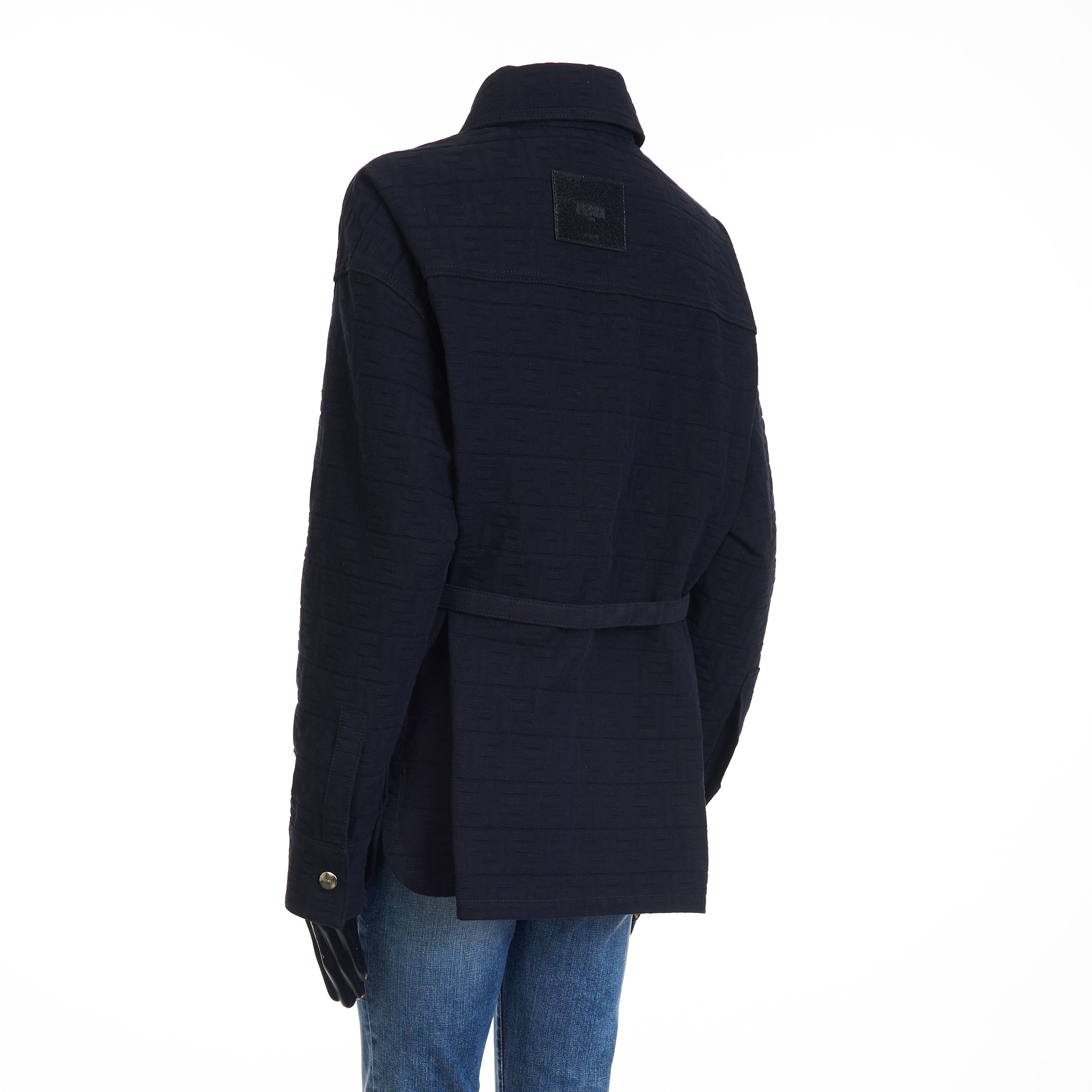 Fendi Go-To Jacket In Blue Jacquard Denim Size L / US 10 / IT 46 - 5 Thumbnail